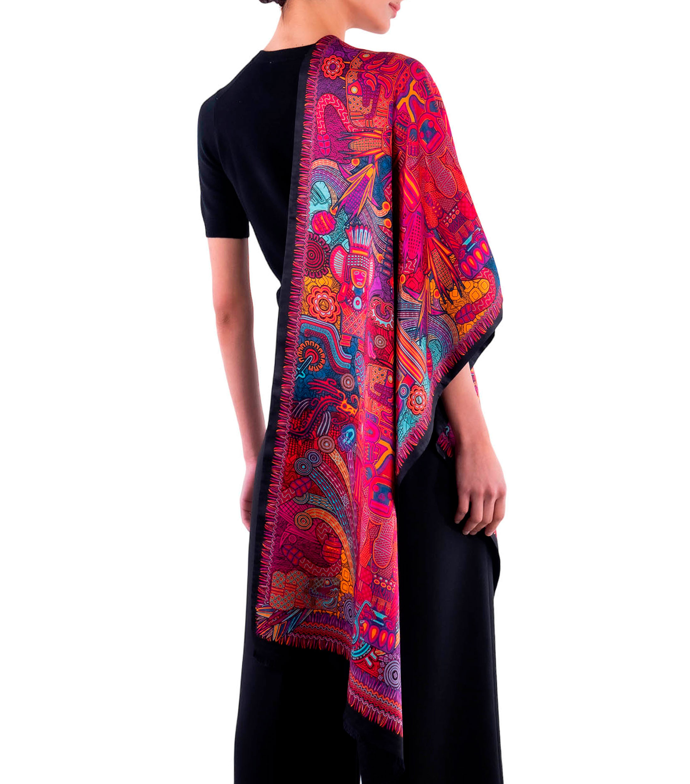 Chalina multicolor estampada Mujer