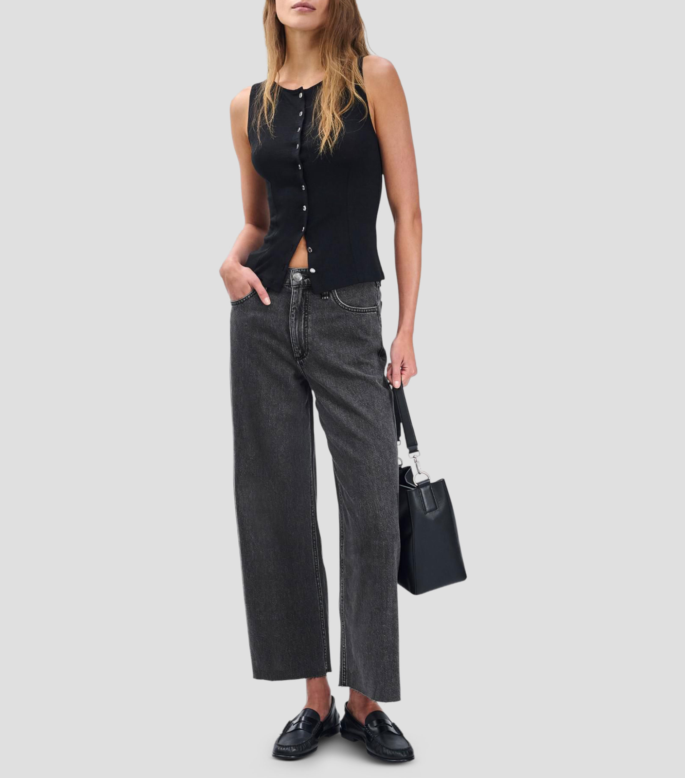 Jeans capri wideleg Mujer