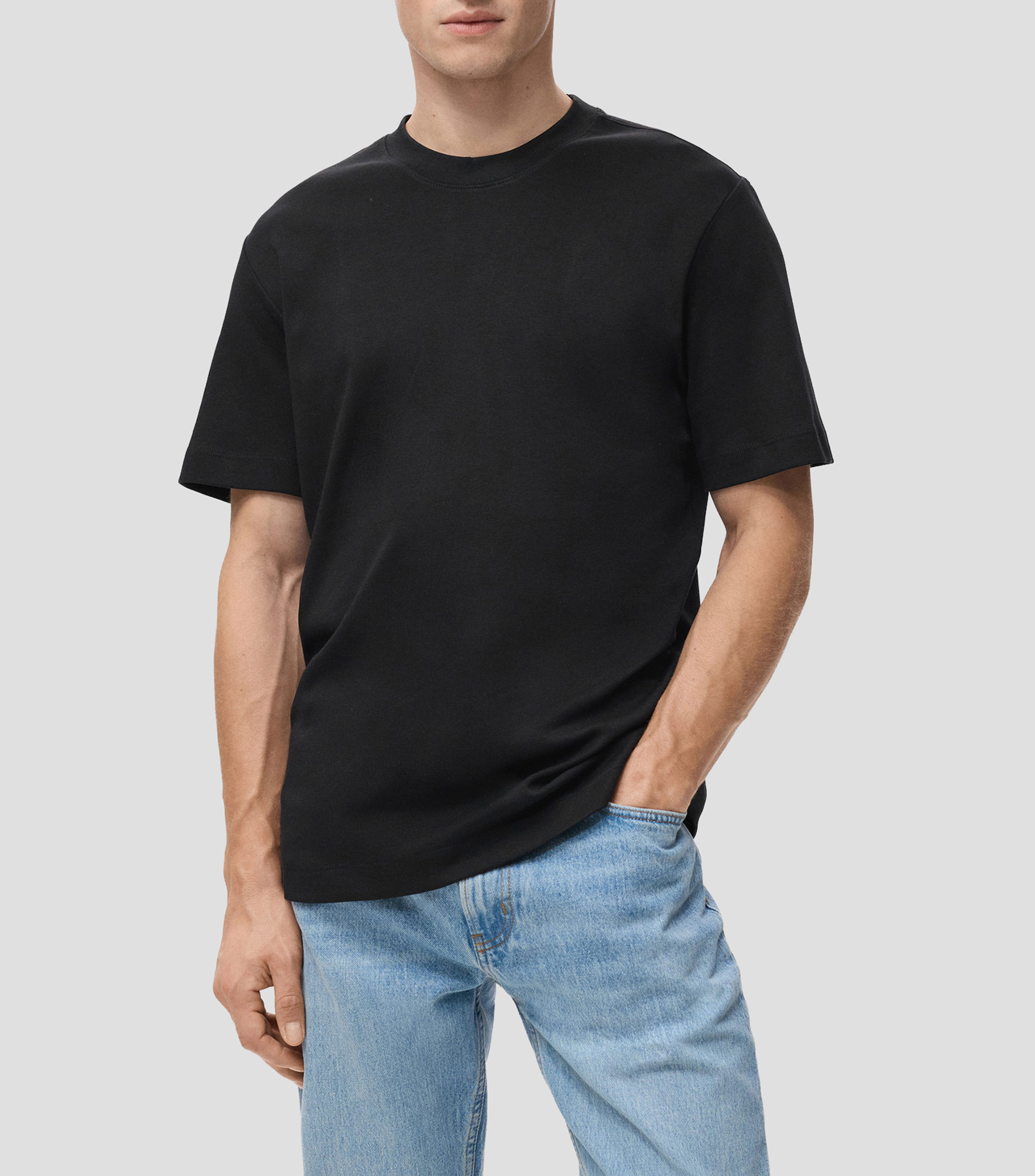 Playera cuello redondo manga corta lisa Hombre