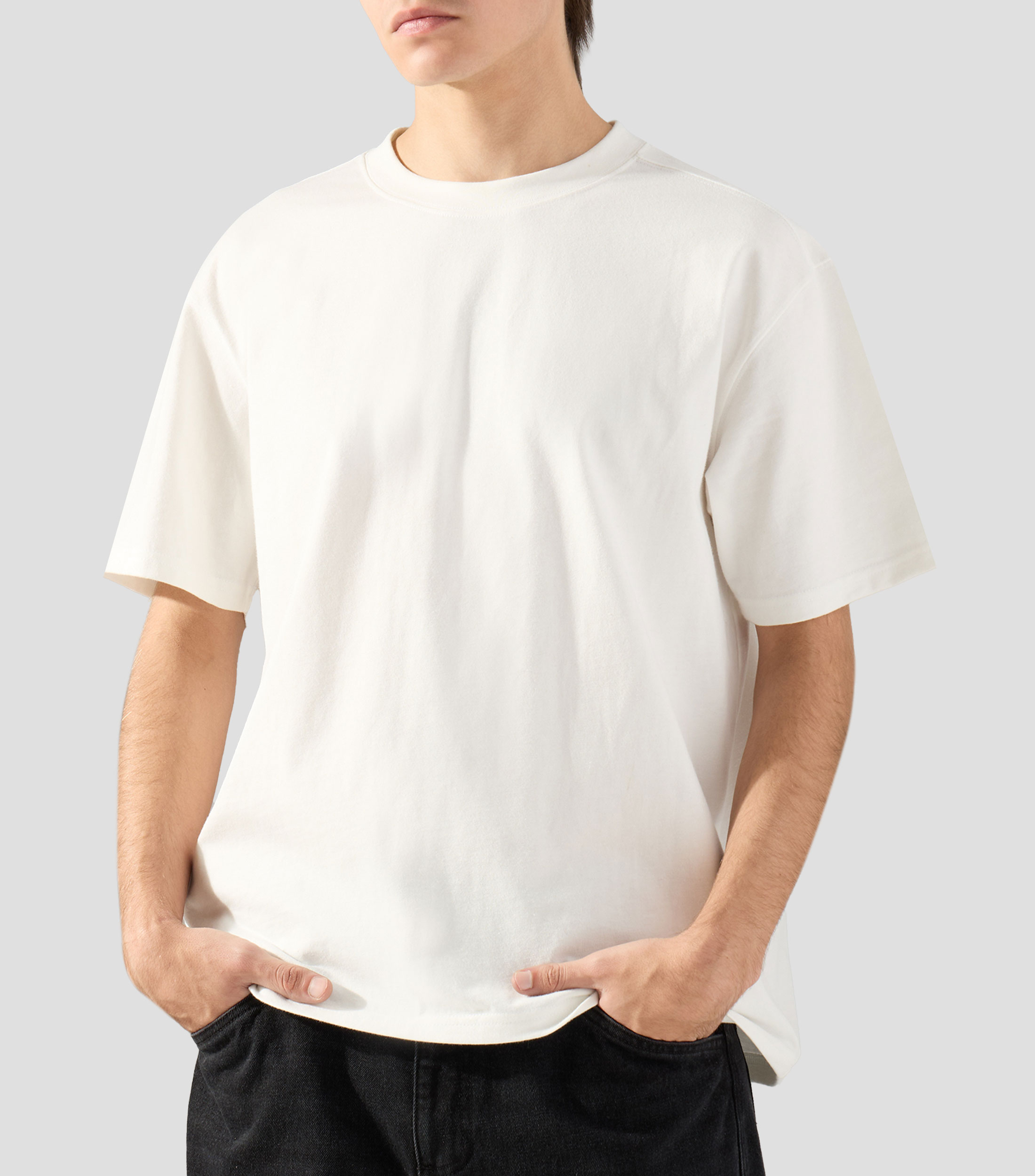 Playera cuello redondo manga corta lisa Hombre