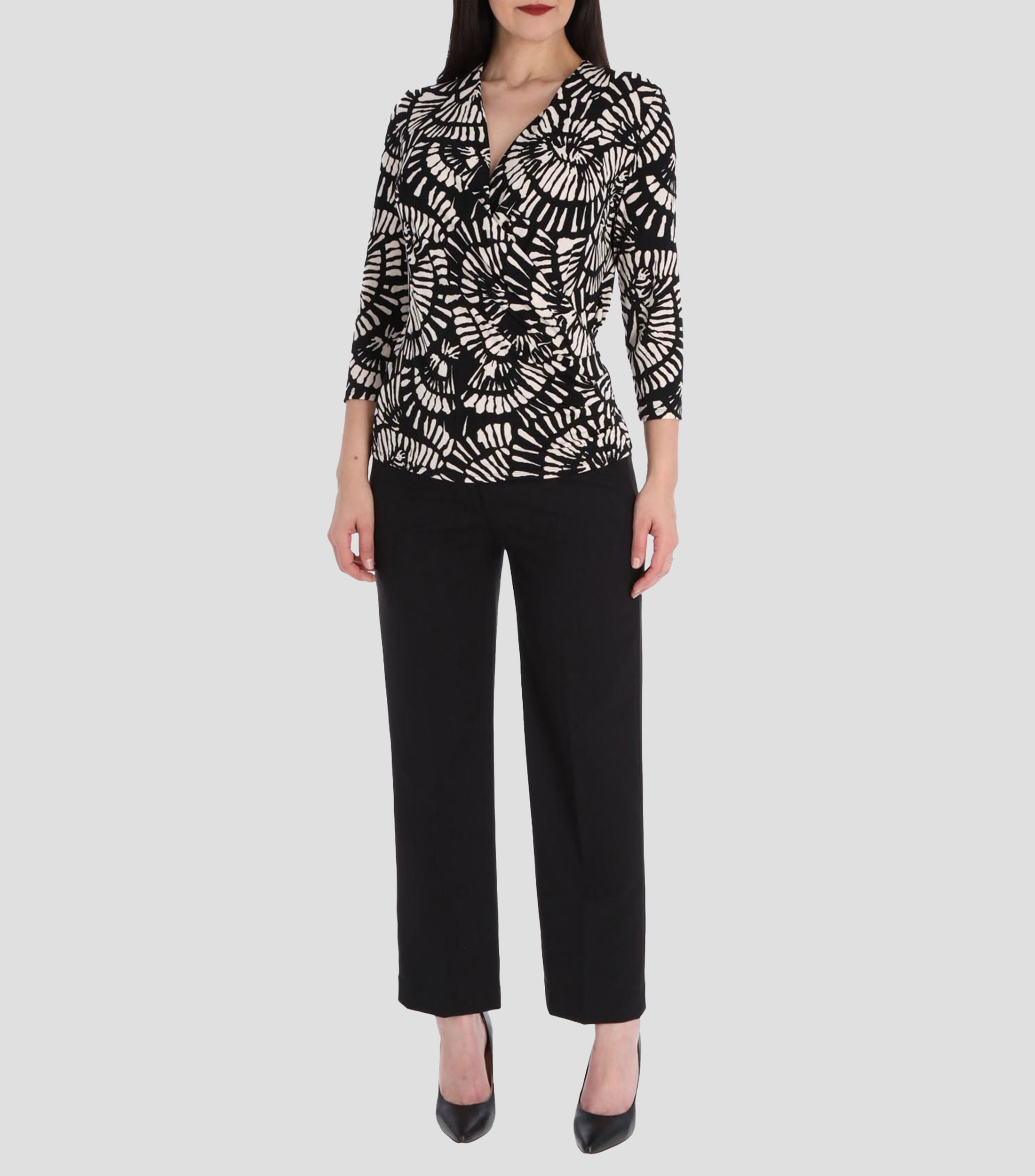 Blusa estampada manga 3/4 Mujer