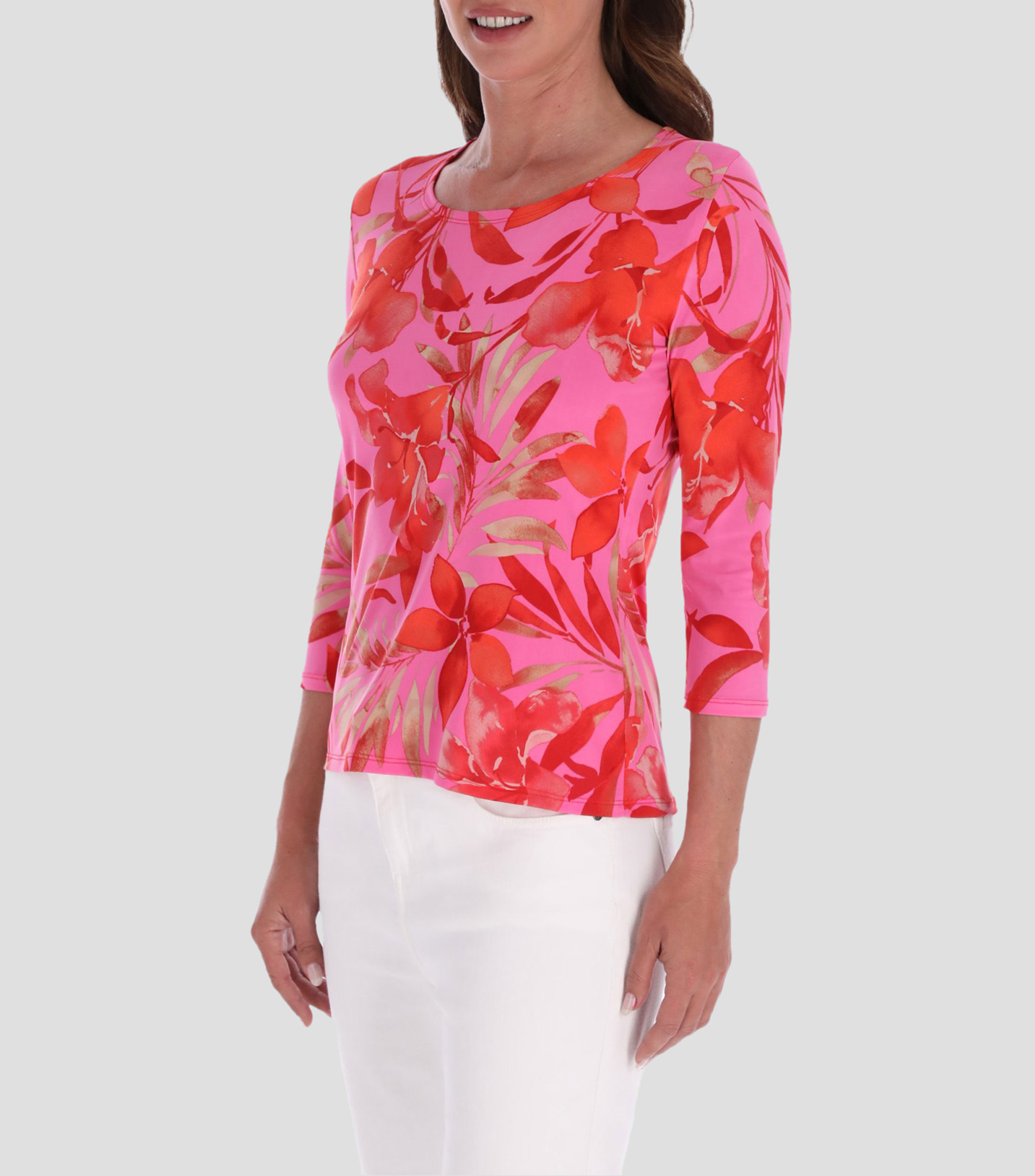 Blusa Estampado Floral Manga 34 Mujer