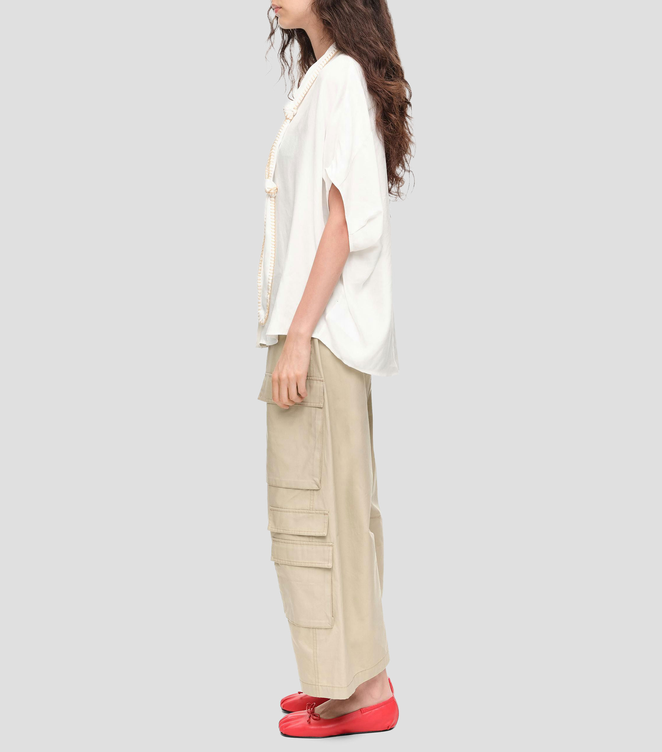 Blusa lisa manga corta Mujer