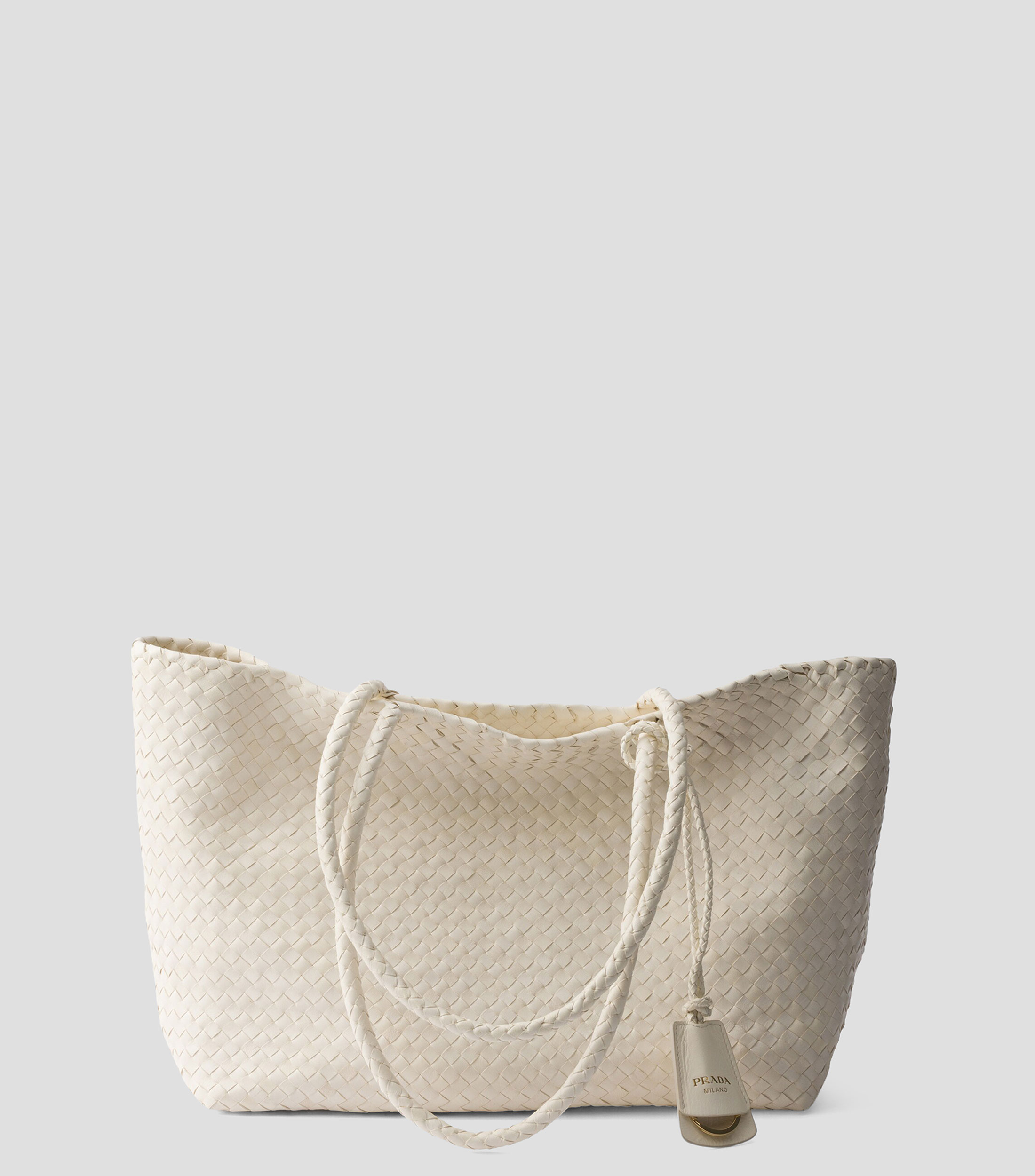 Bolsa Tote Blanca en Piel, Mujer