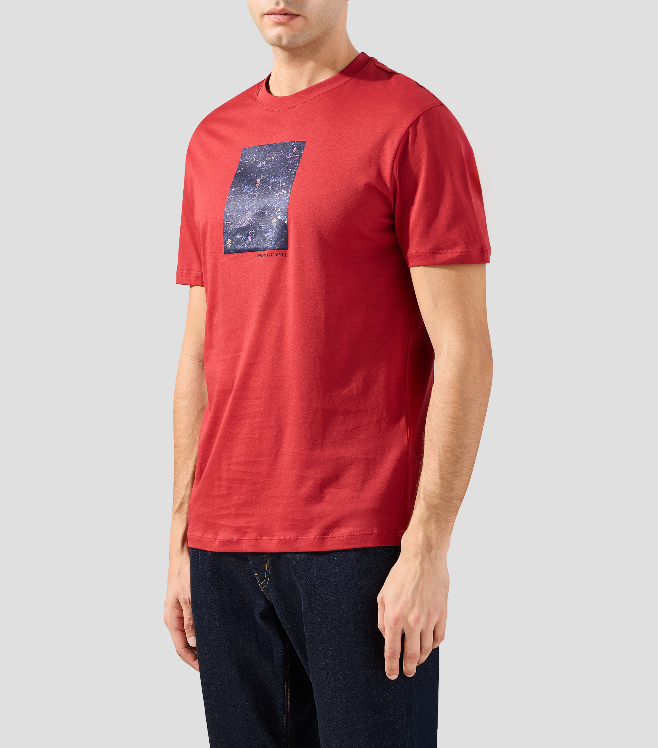 Playera cuello redondo manga corta estampada Hombre