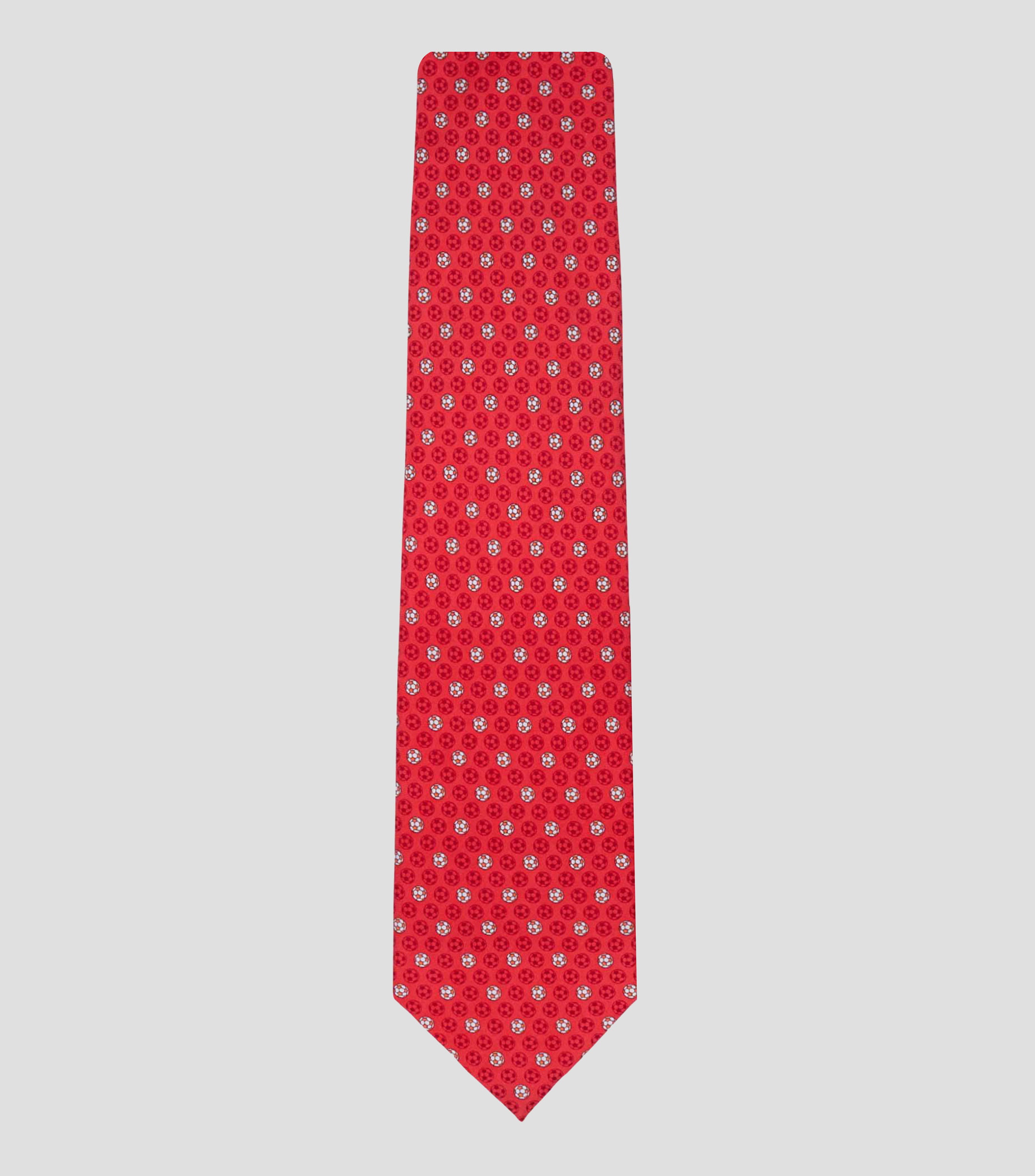 Corbata ancha en seda rojo claro estampada