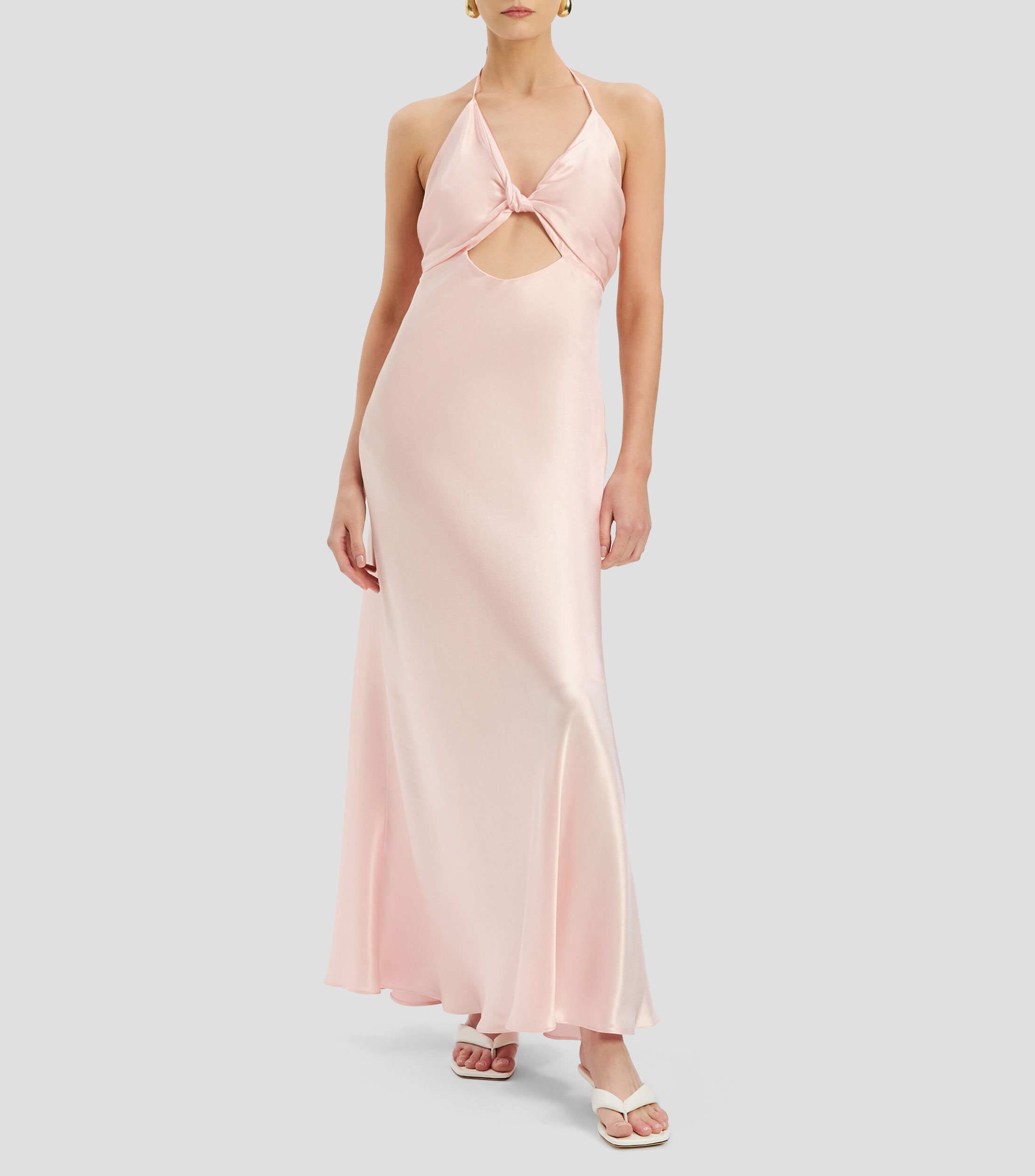 Vestido largo liso Mujer