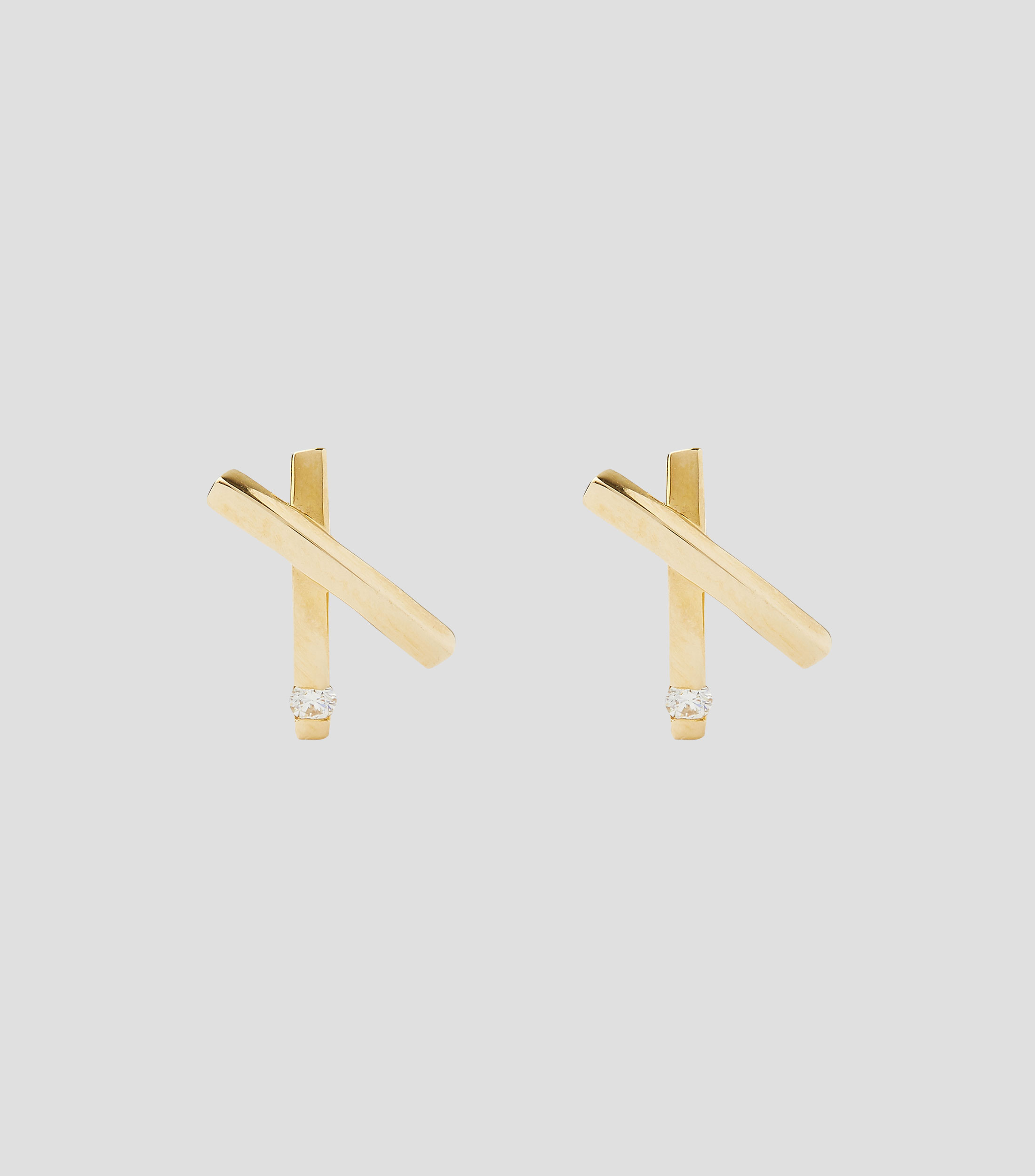 Aretes en Oro blanco de 18 Kilates con brillantes Mujer