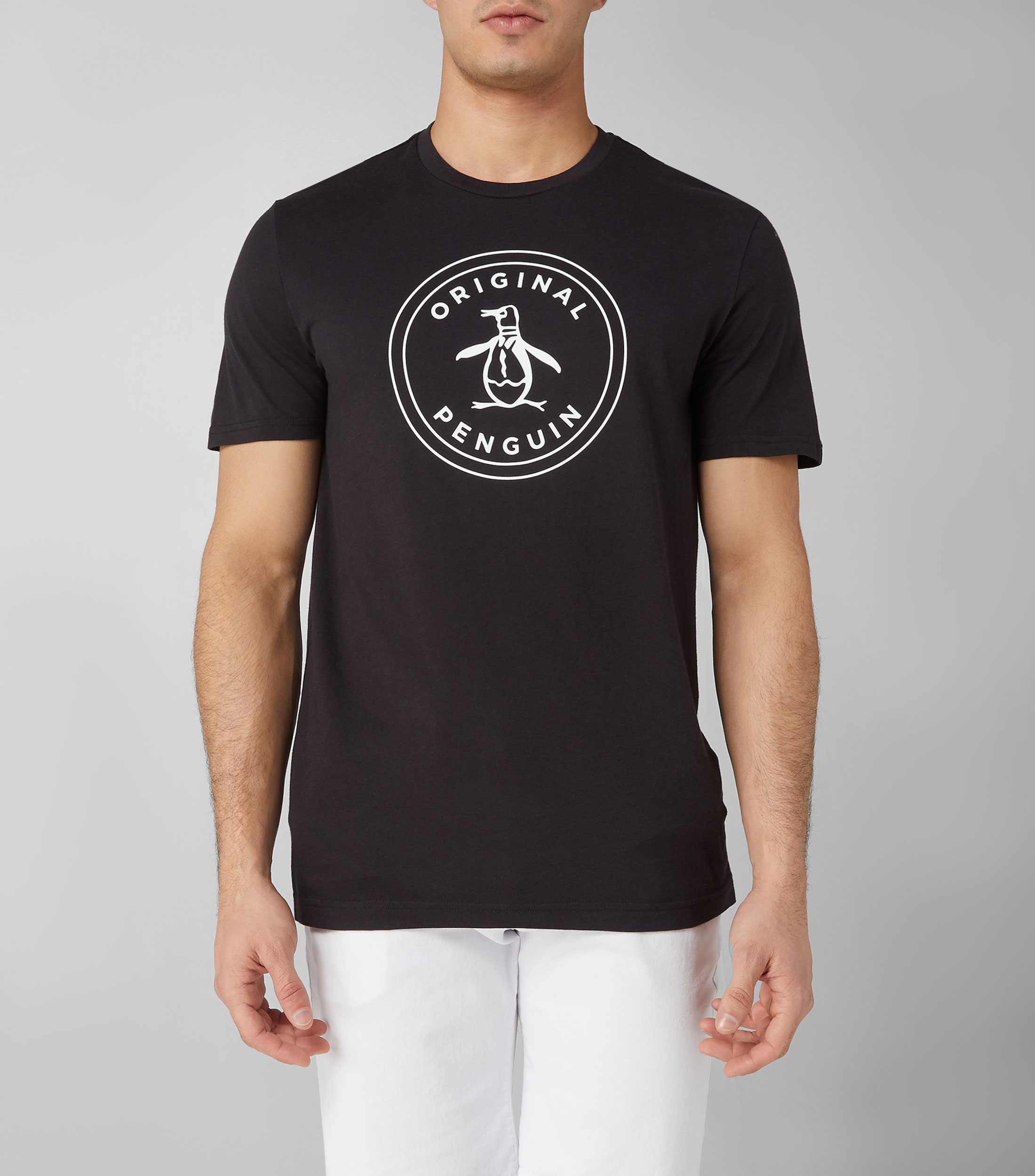 Playera cuello redondo manga corta con estampado Hombre
