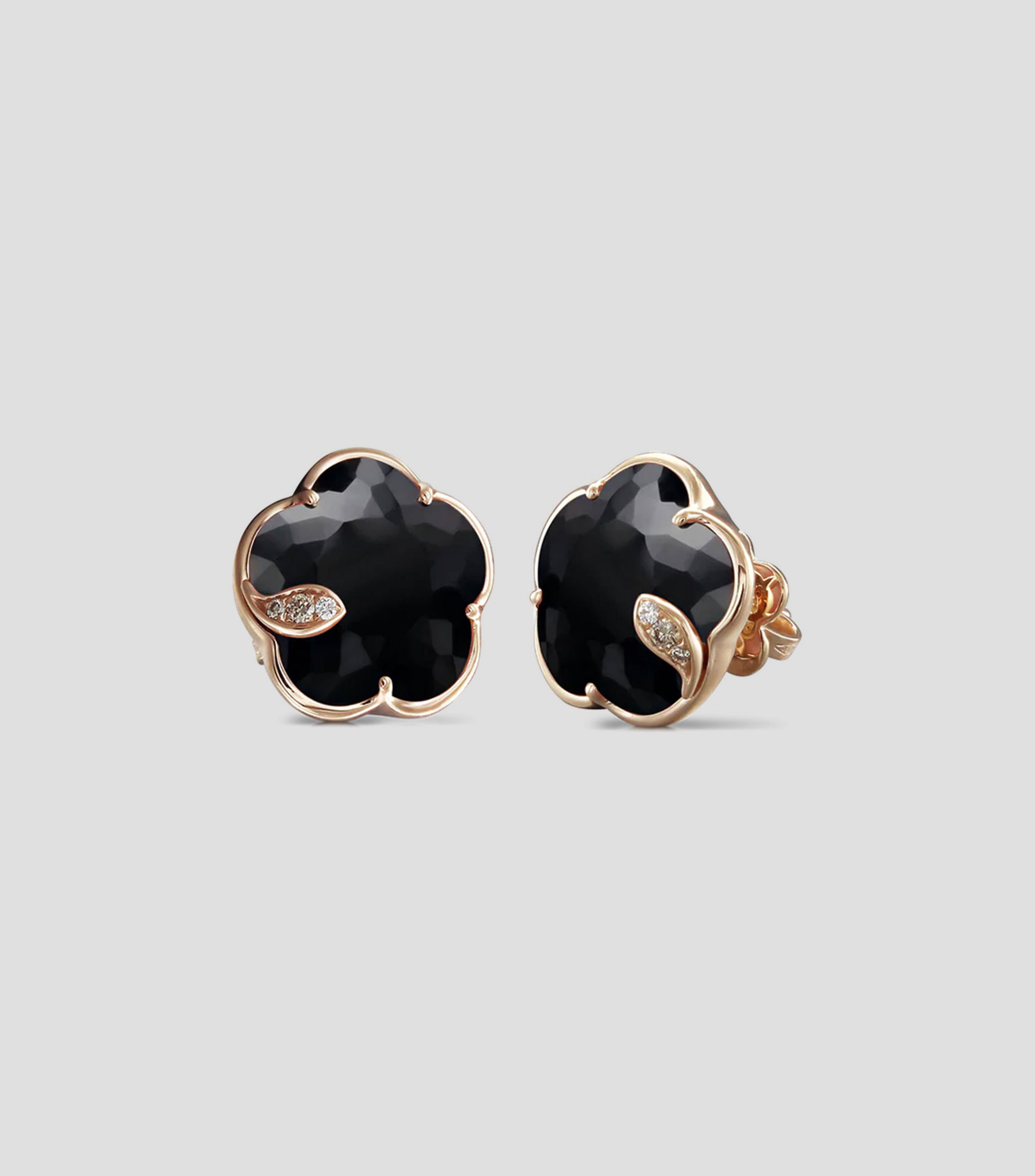 Aretes en oro rosa de 18 Kilates en forma de flor Joli Mujer