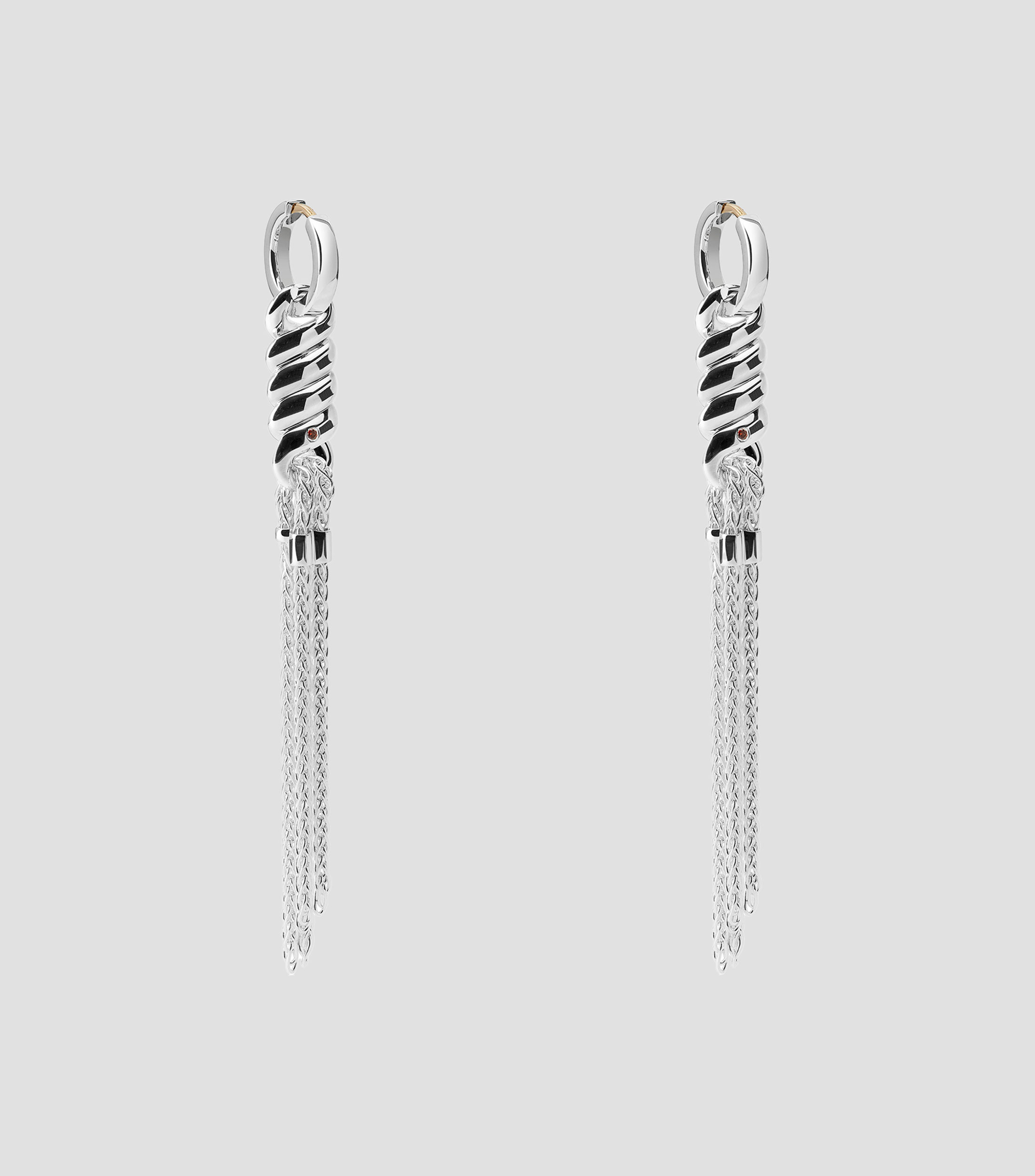 Aretes en plata con Diamantes Lazos Infinitos Mujer