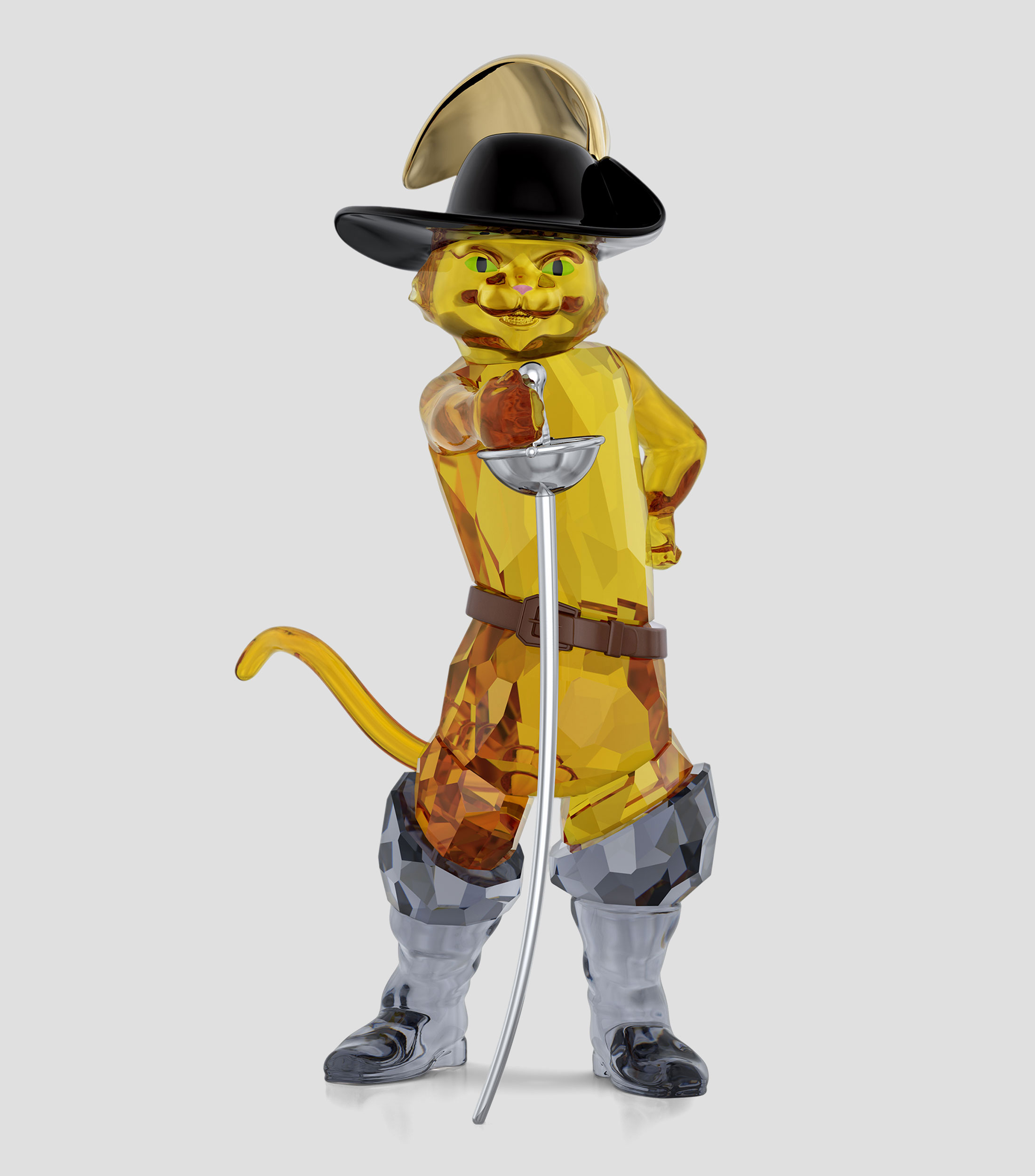 Figura Decorativa Gato con Botas en Cristal