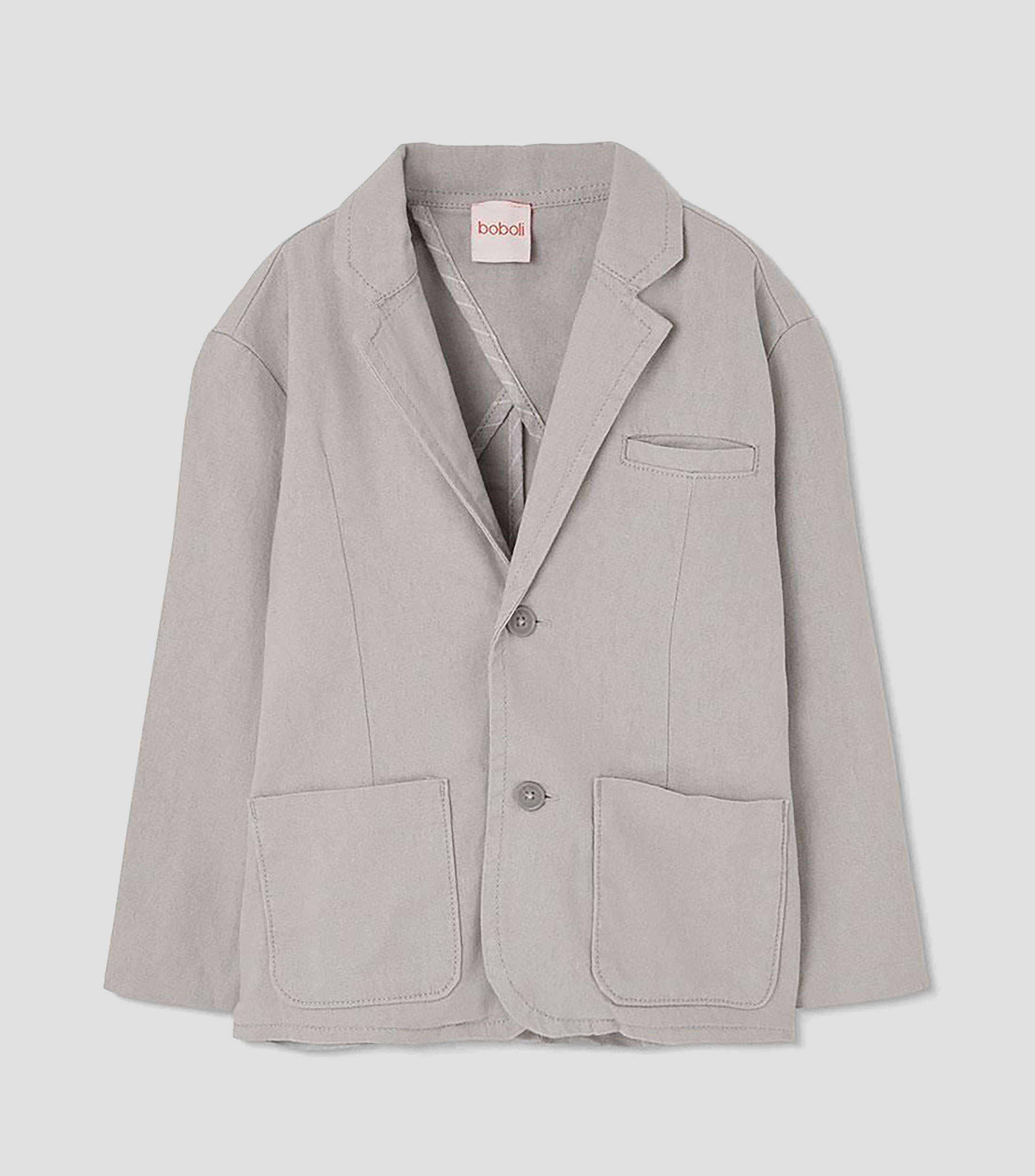 Saco casual de cuello V, manga larga y diseño sólido Niño