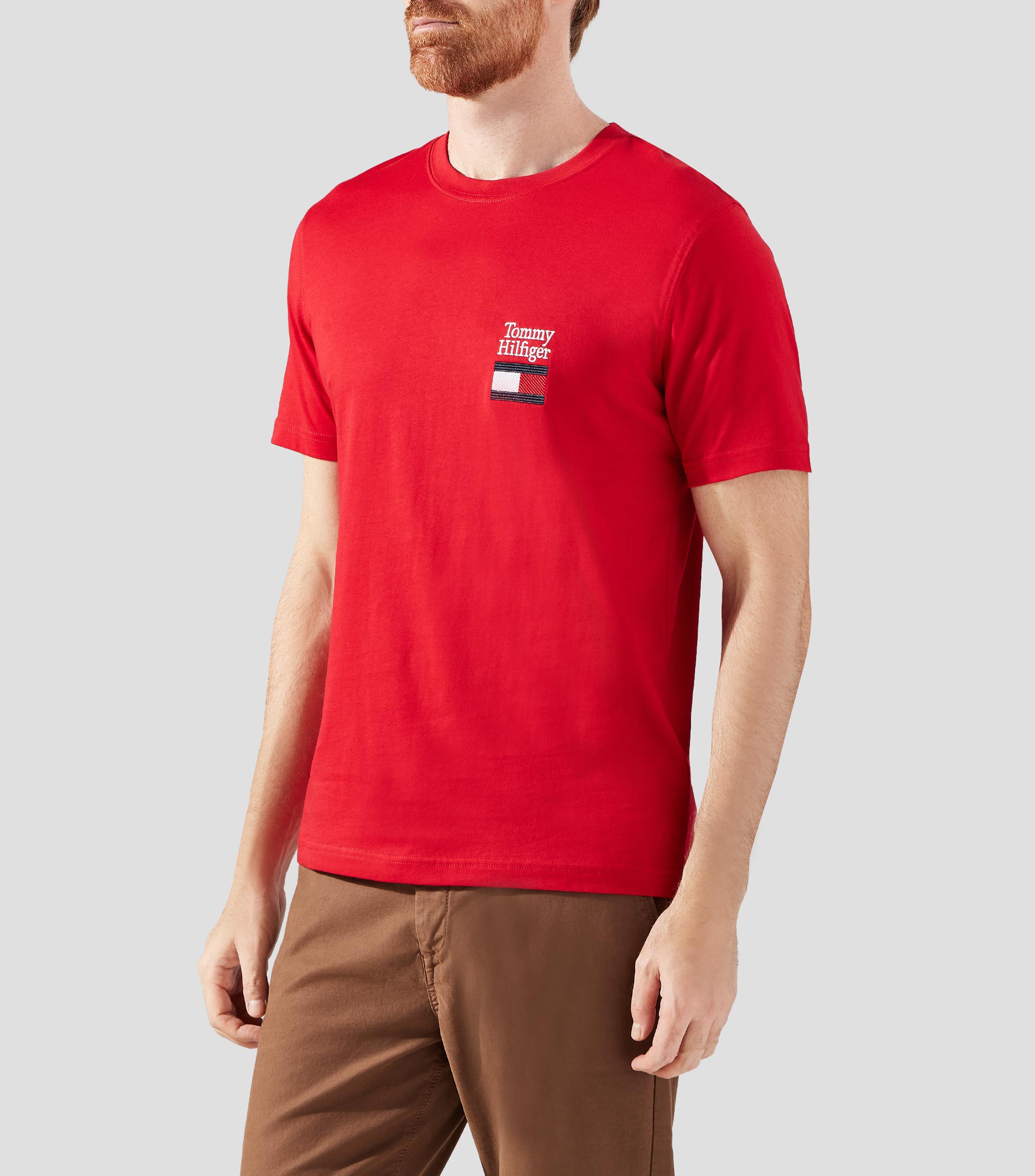 Playera cuello redondo manga corta sólida Hombre