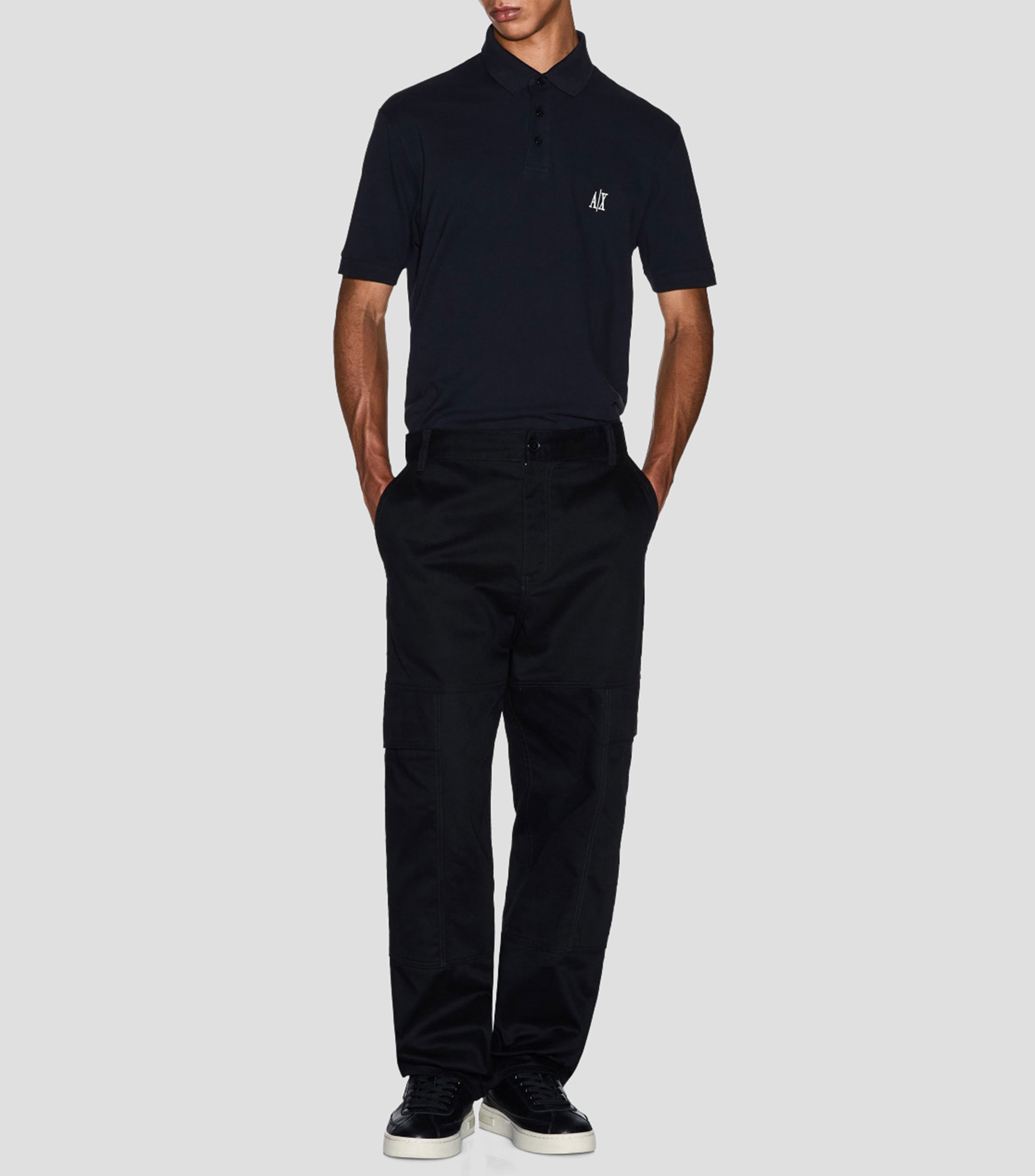 Playera tipo polo manga corta lisa Hombre