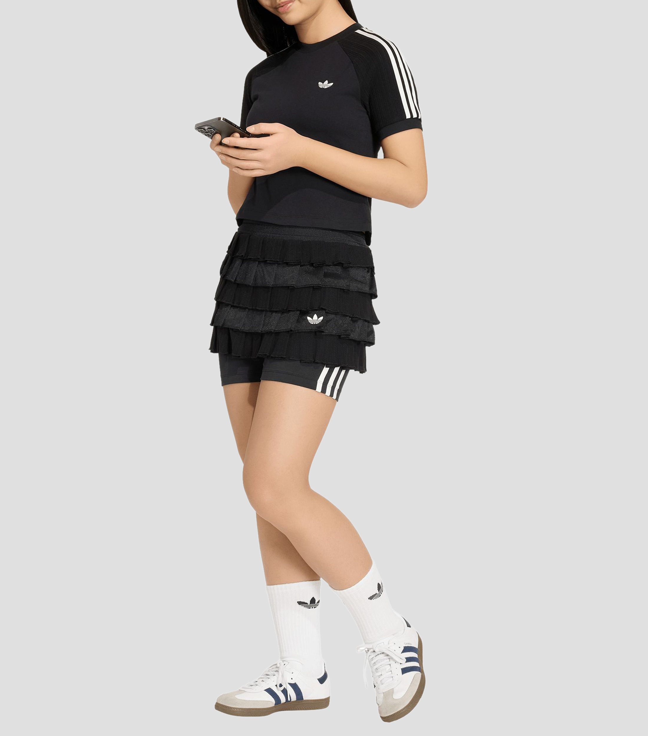 Playera casual Knit cuello redondo manga corta lisa Niña