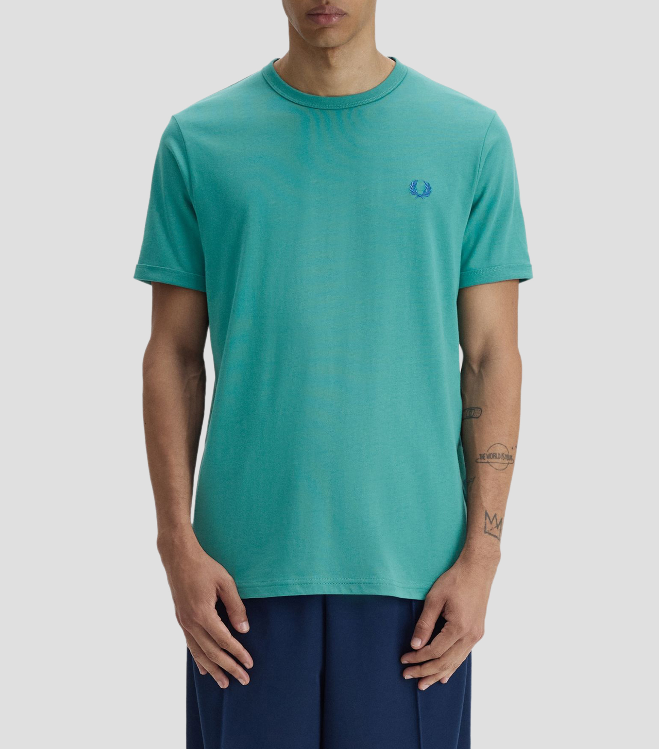 Playera cuello redondo manga corta lisa Hombre