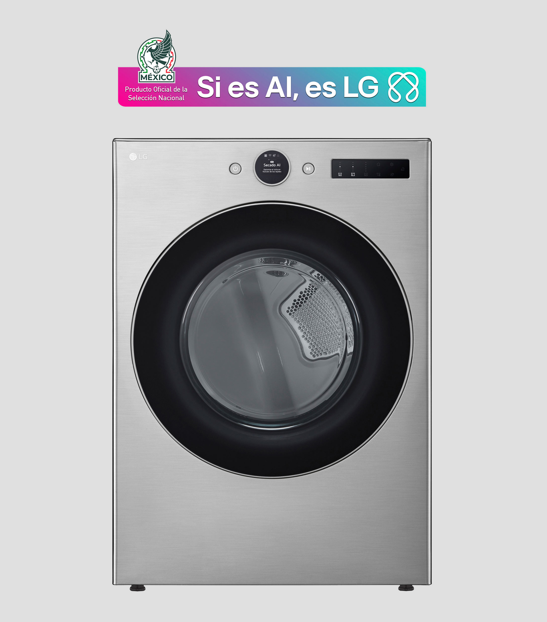 Secadora a gas natural 22 Kg carga frontal DF22VFXS6B plata