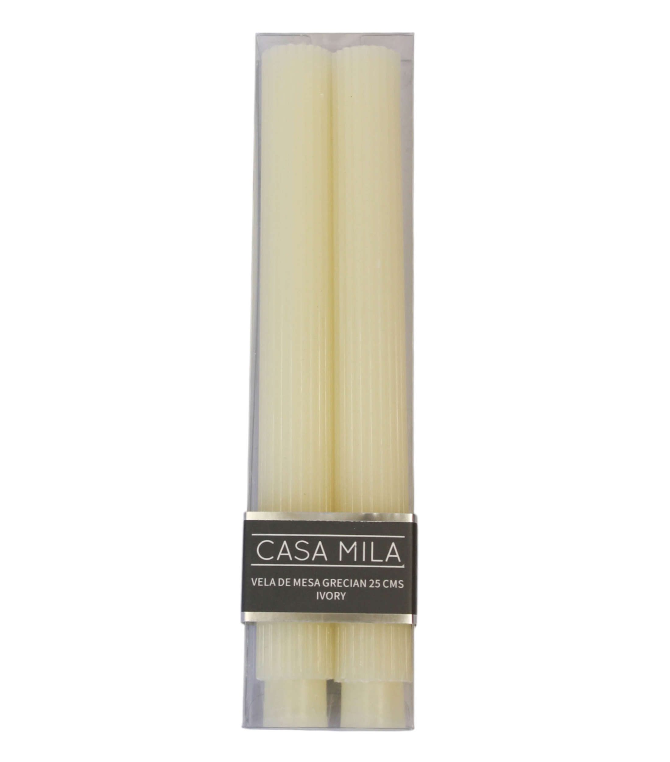 Set 2 velas decorativas Grecian, ivory