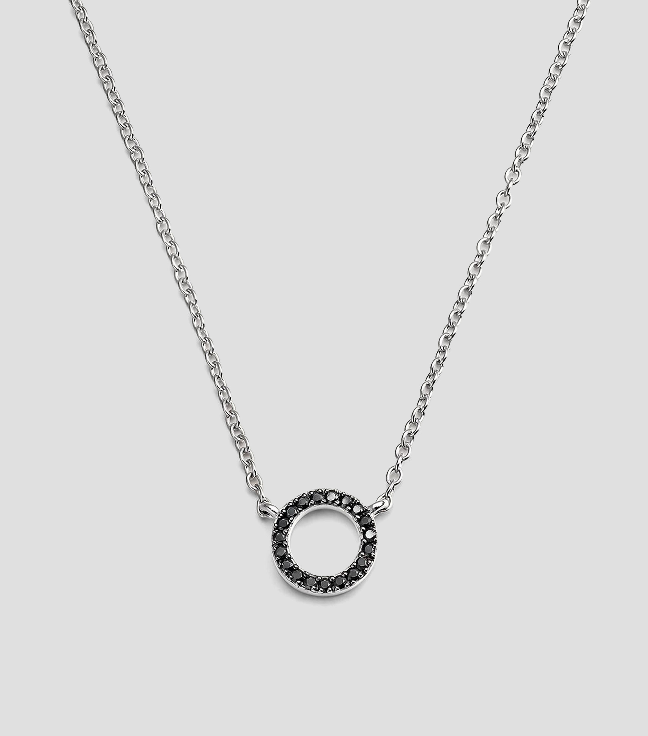 Collar en plata .925 con círculo e incrustación de espinelas Mujer