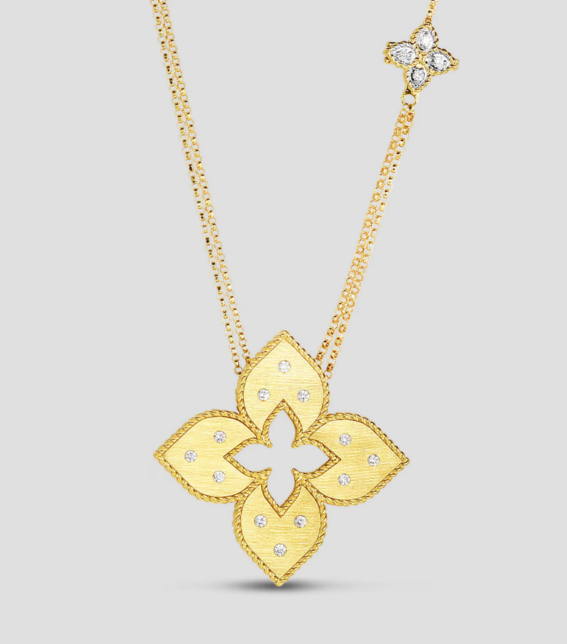 Collar en oro amarillo de 18 kilates con diamantes Princesa Veneciana Mujer