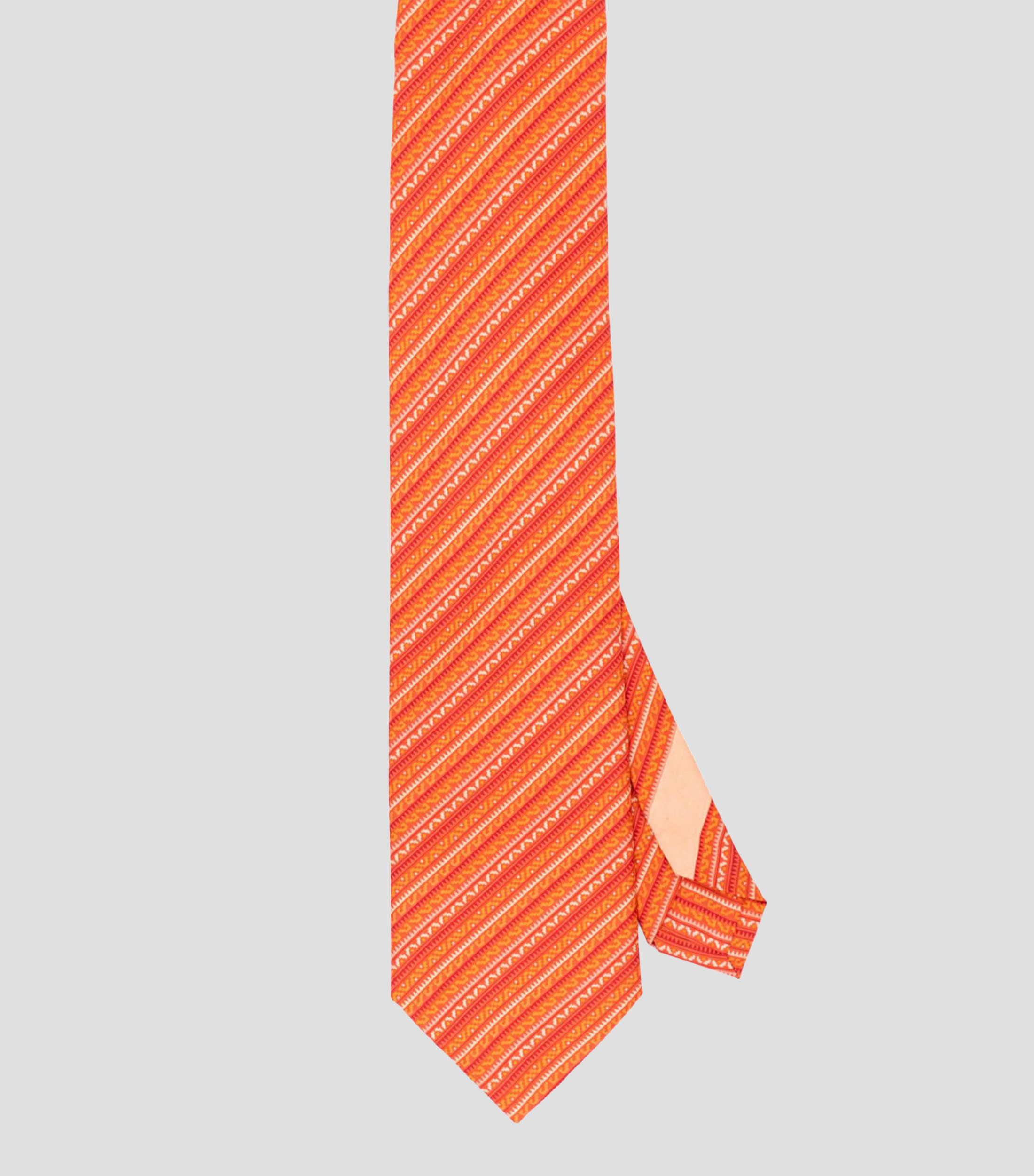 Corbata ancha en seda naranja Grecas Prehispánicas