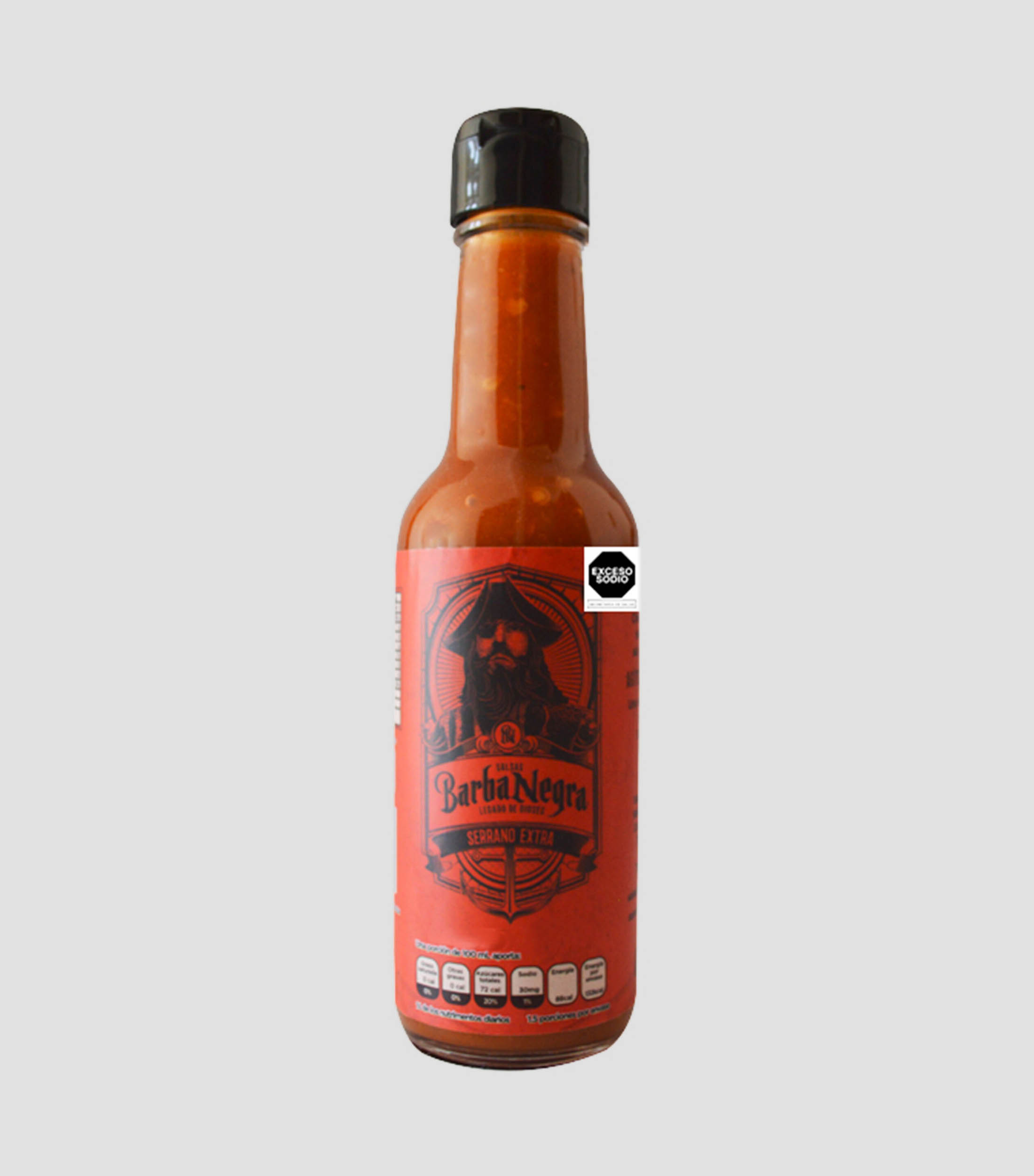 Salsa de chile serrano extra picante, 150 ml