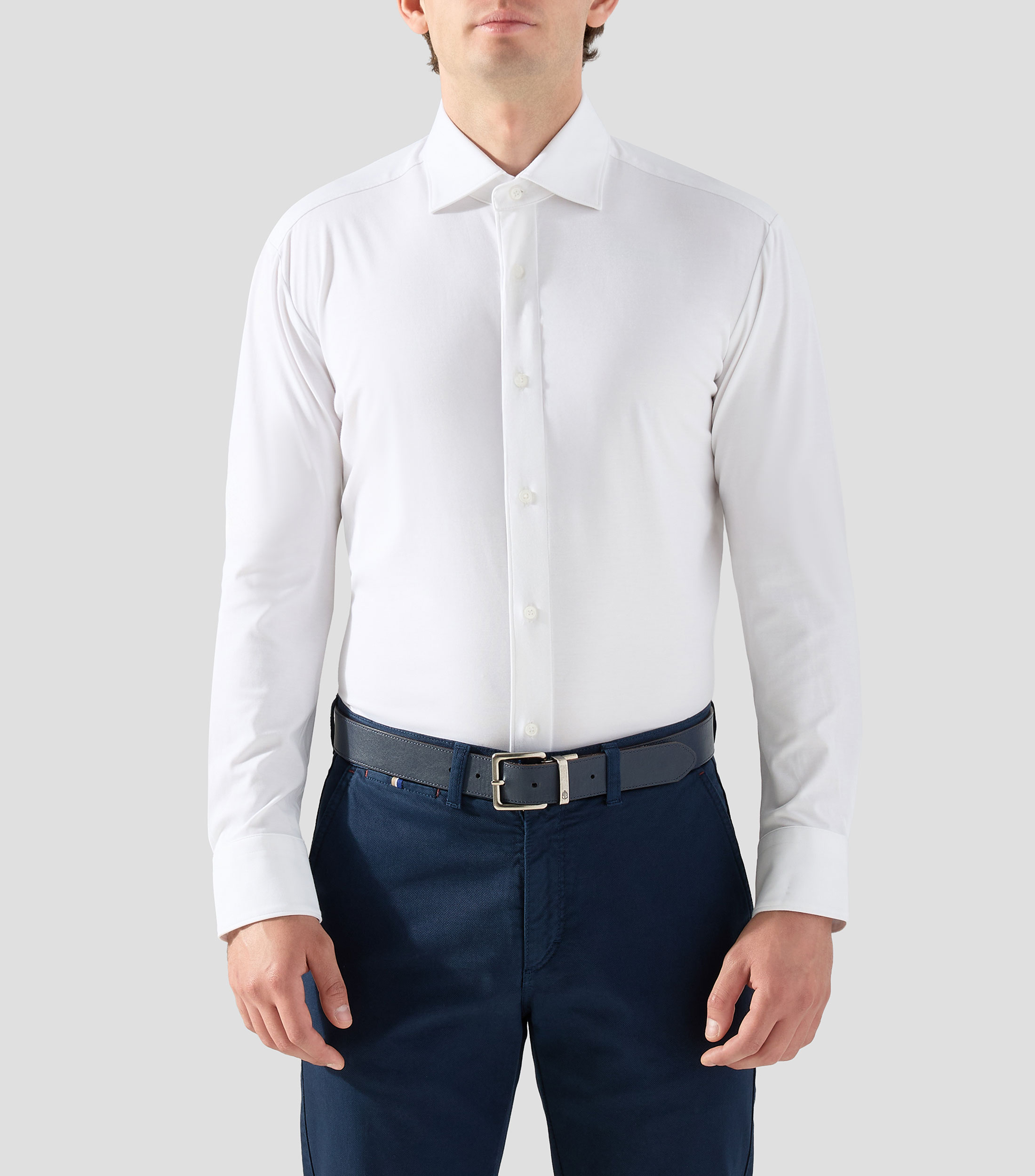 Camisa lisa manga larga Hombre