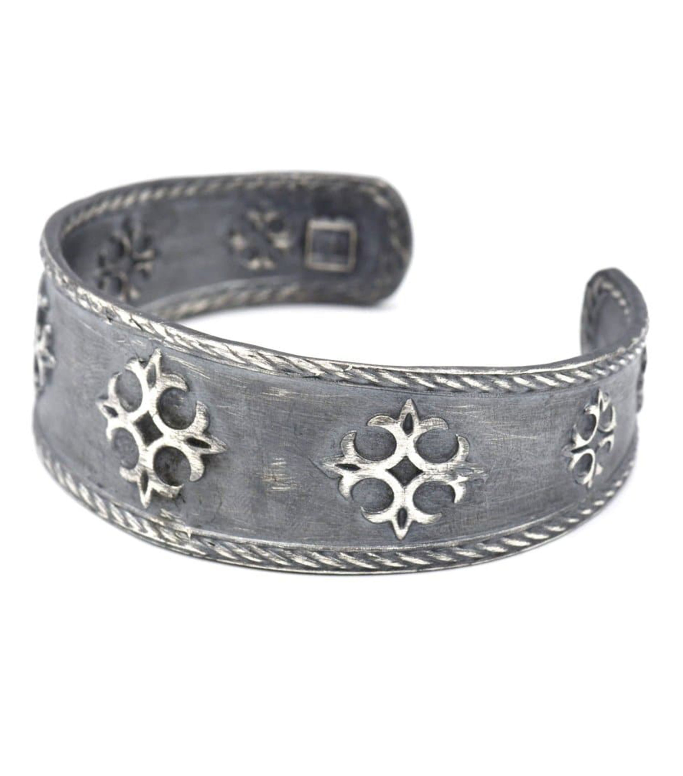 Brazalete Flor de Lis Cross en plata .925 Hombre