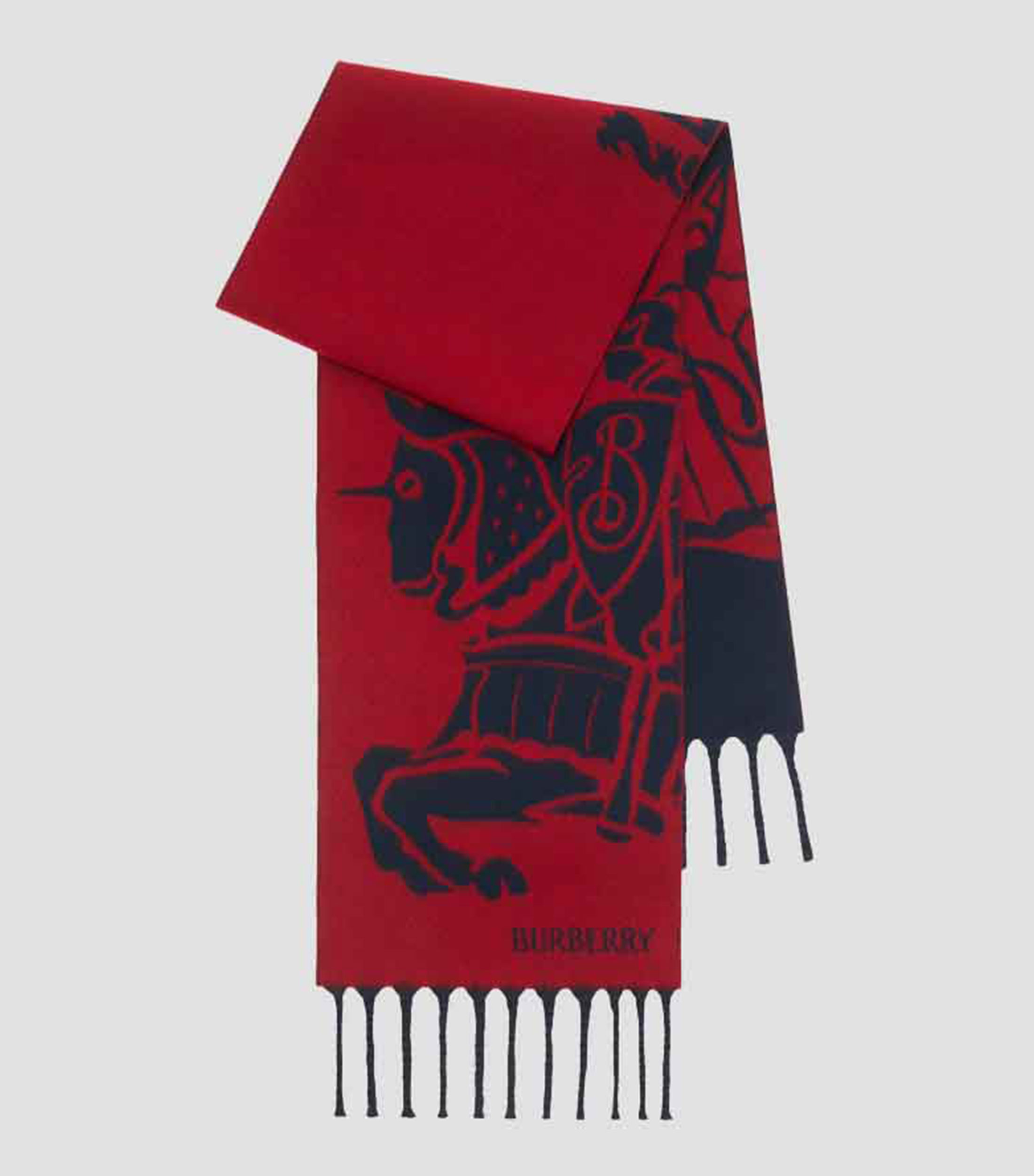 Bufanda reversible roja estampada Unisex