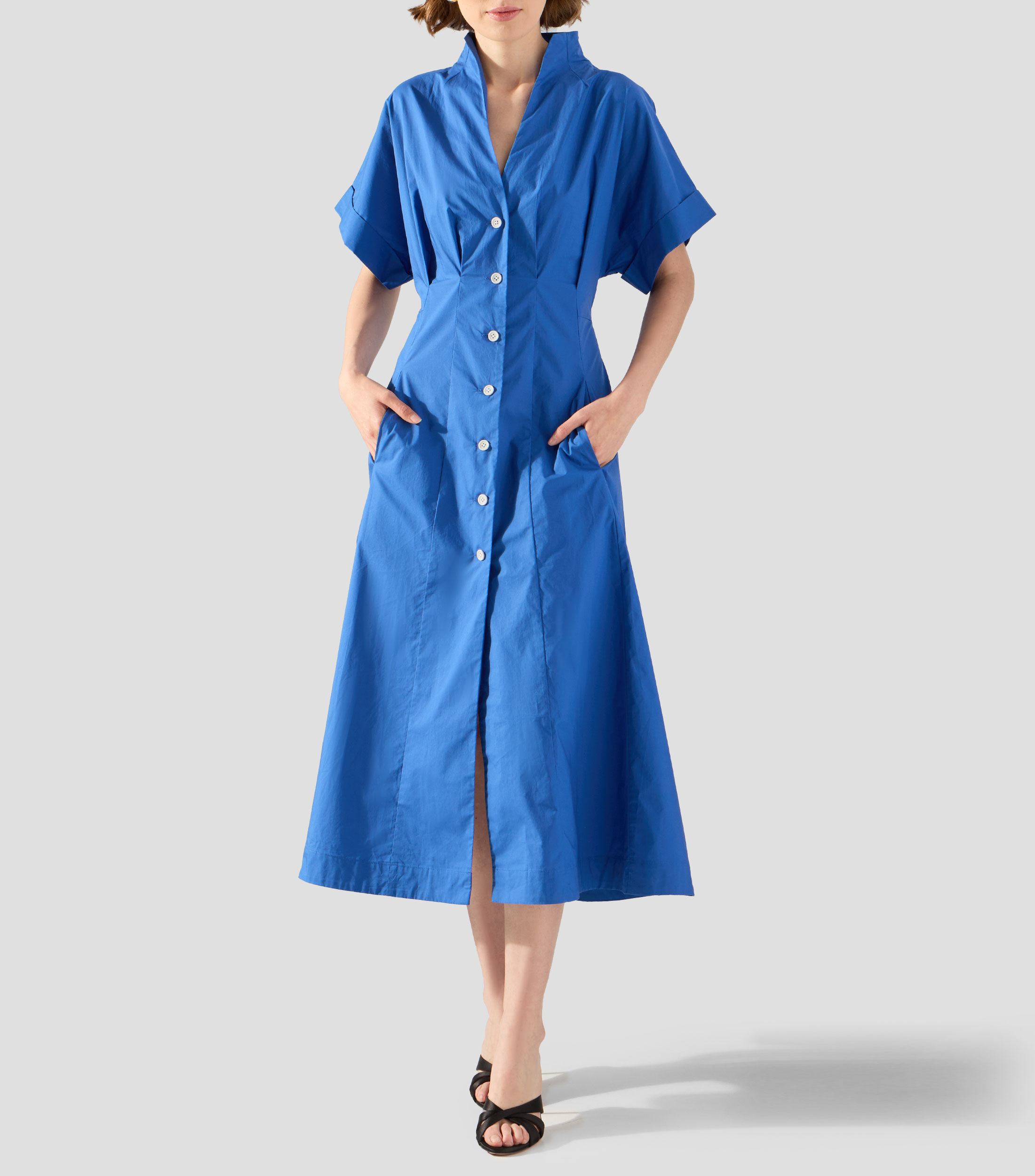 Vestido midi liso Mujer