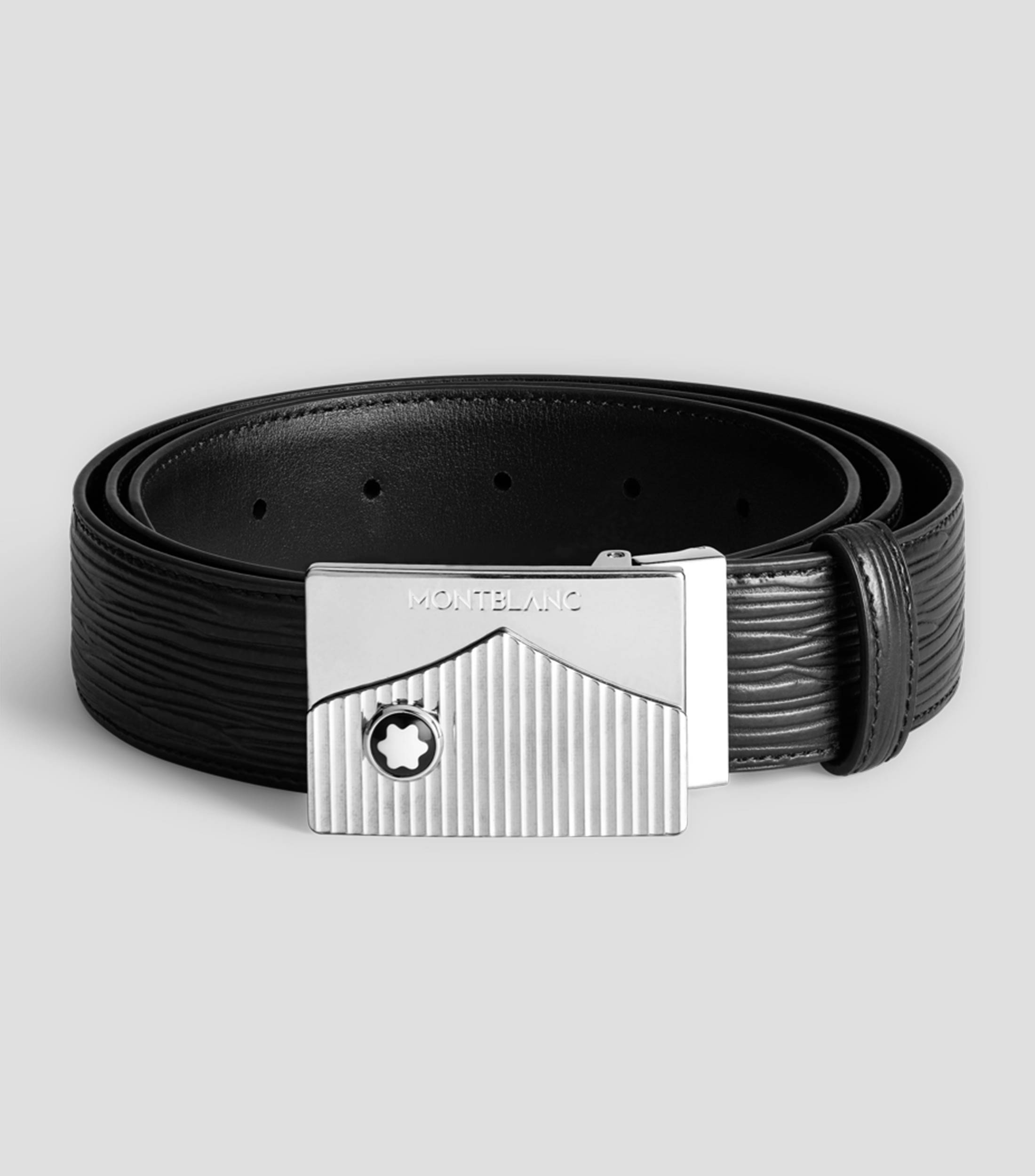Cinturón de piel negra Hombre