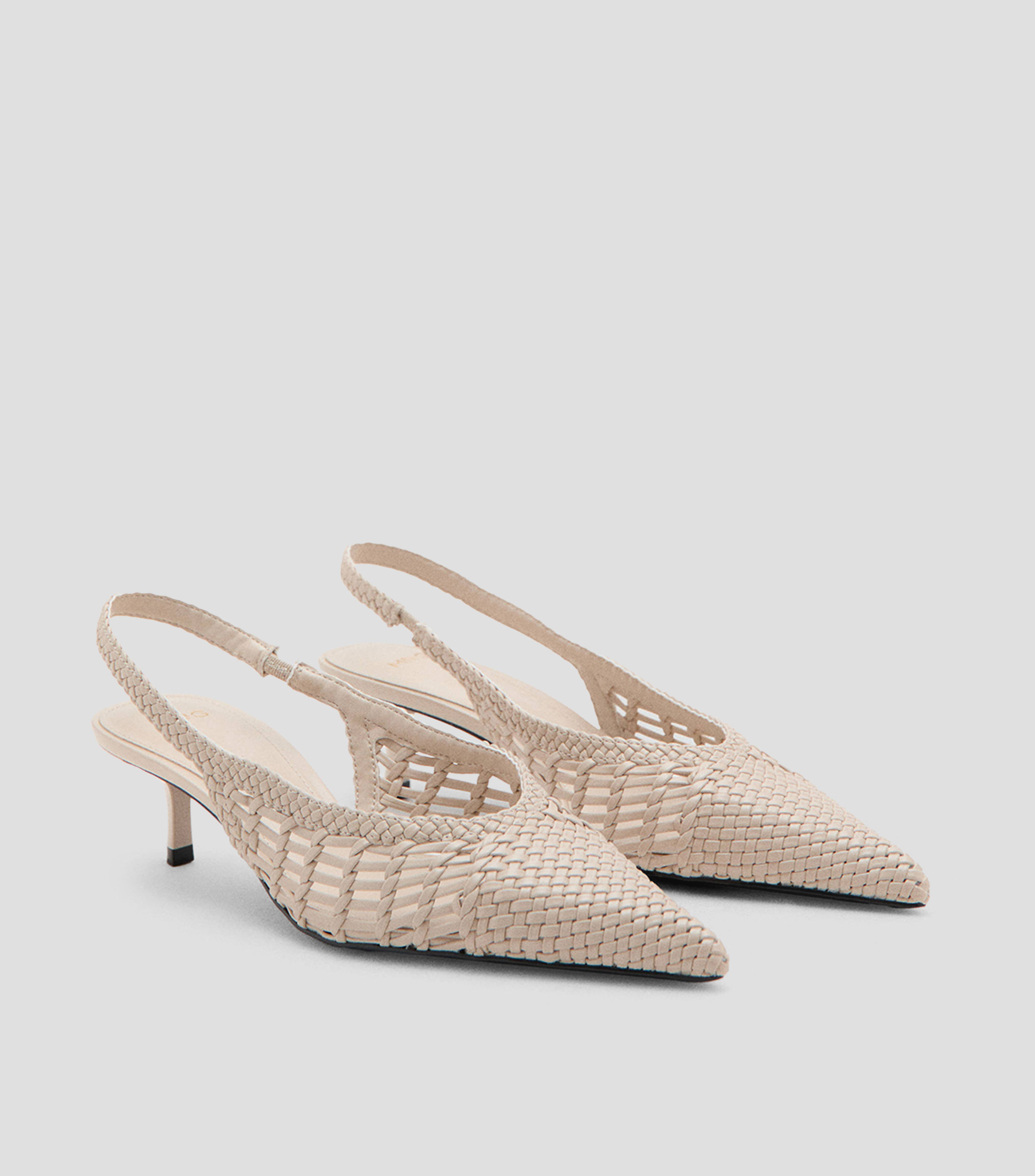 Zapatillas slingback con tacón medio y delgado Mujer