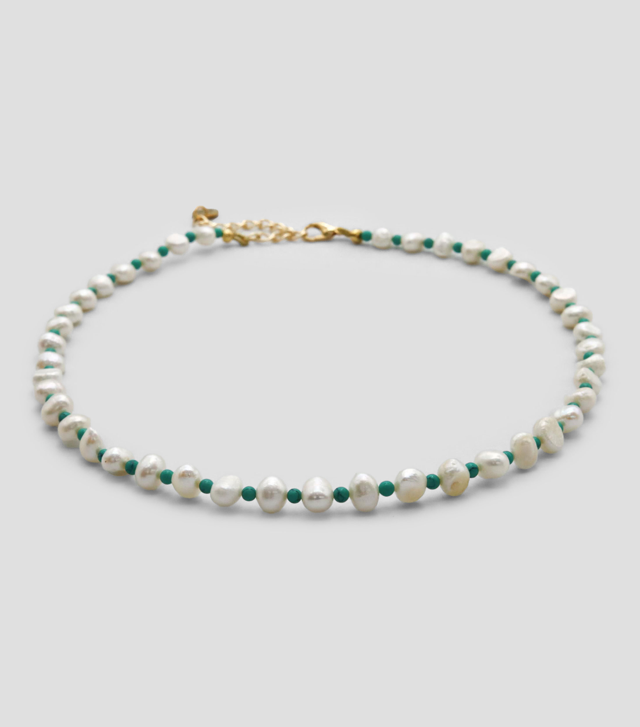 Collar con perlas y turquesas Mujer