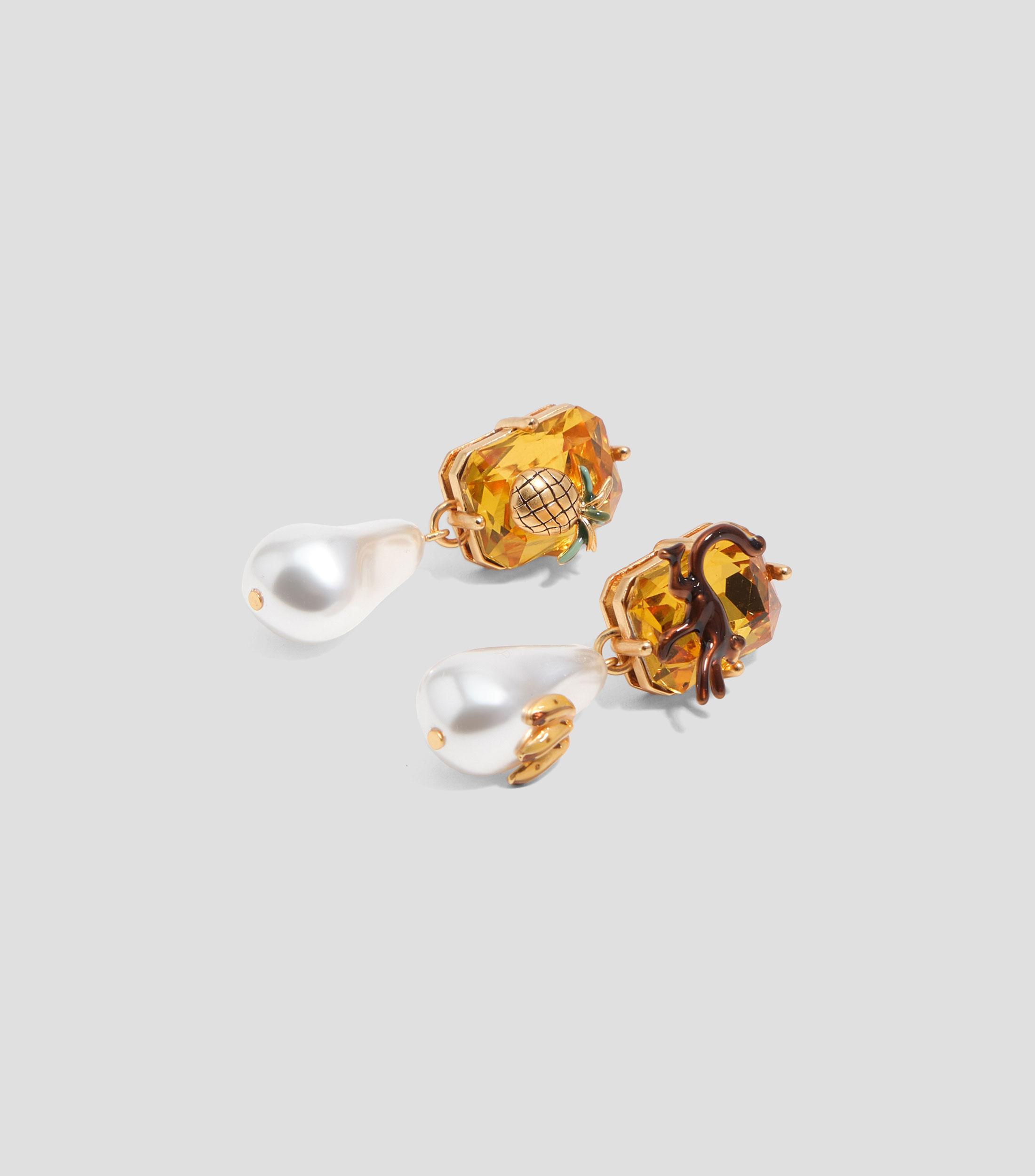 Aretes con cristal topacio Mujer