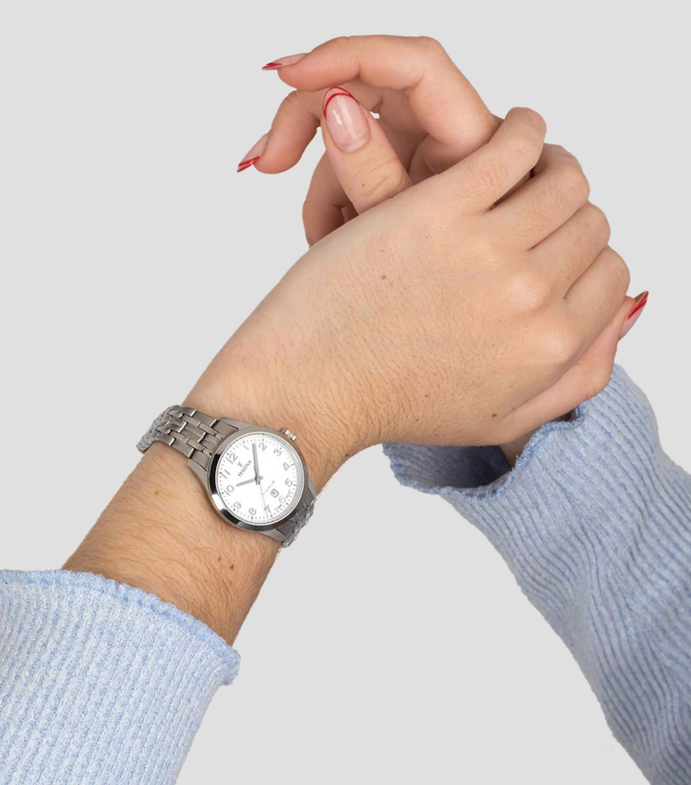 Reloj para Mujer Calendario Casual, Plateado