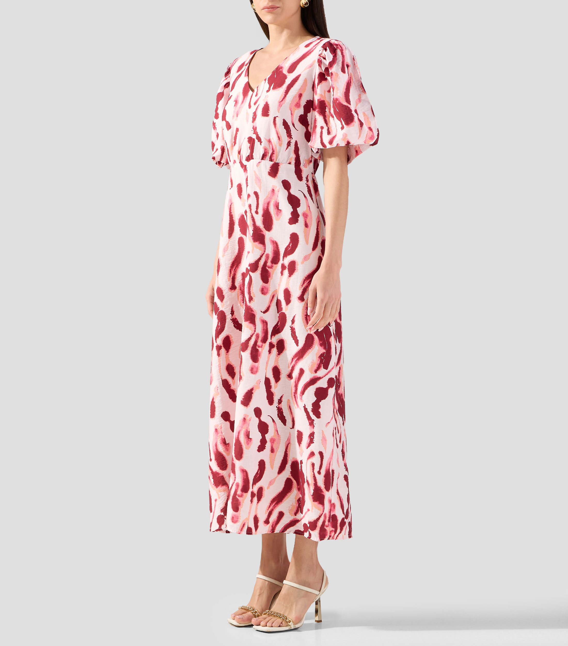 Vestido largo estampado Mujer