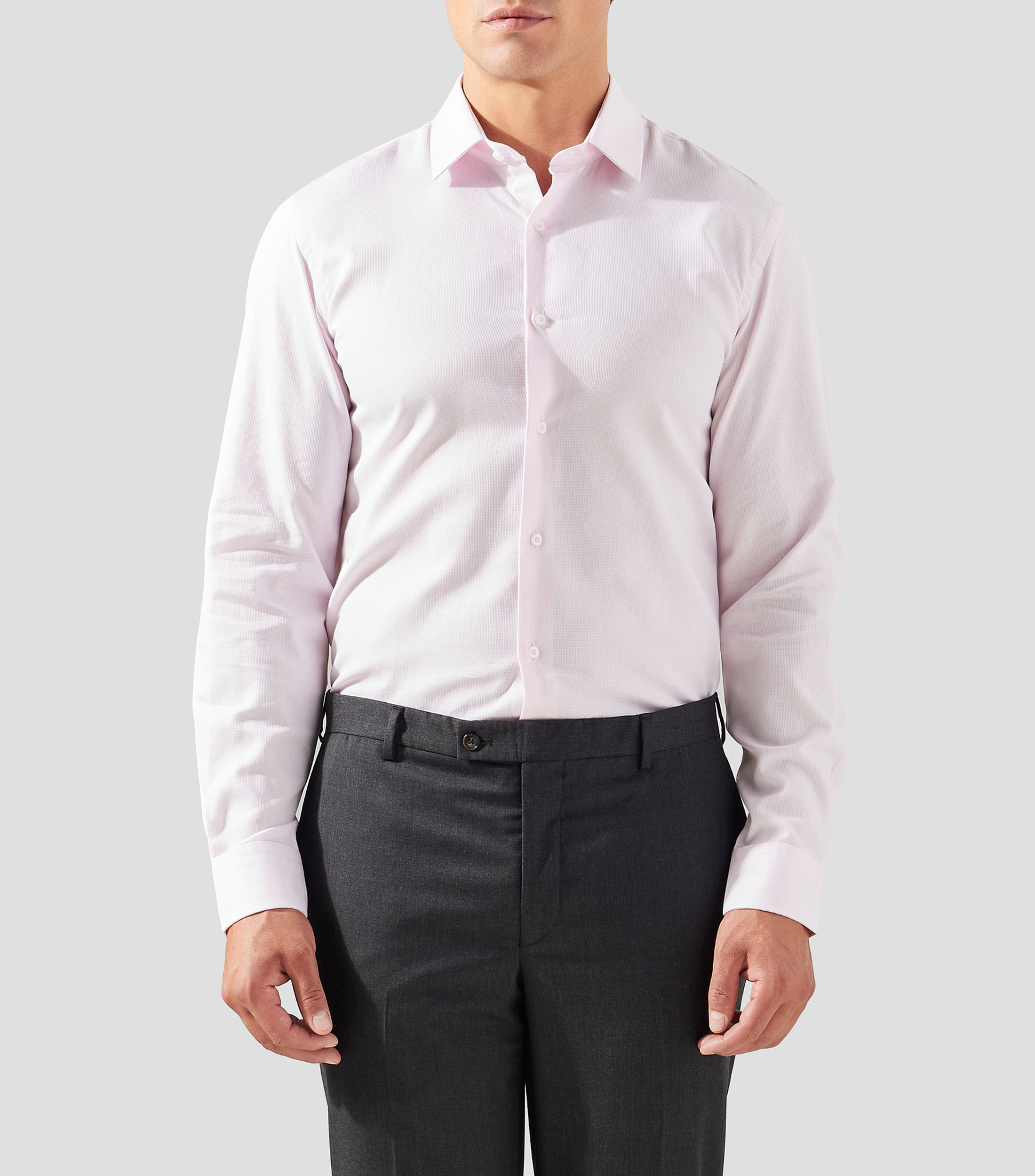 Camisa de vestir lisa manga larga Hombre