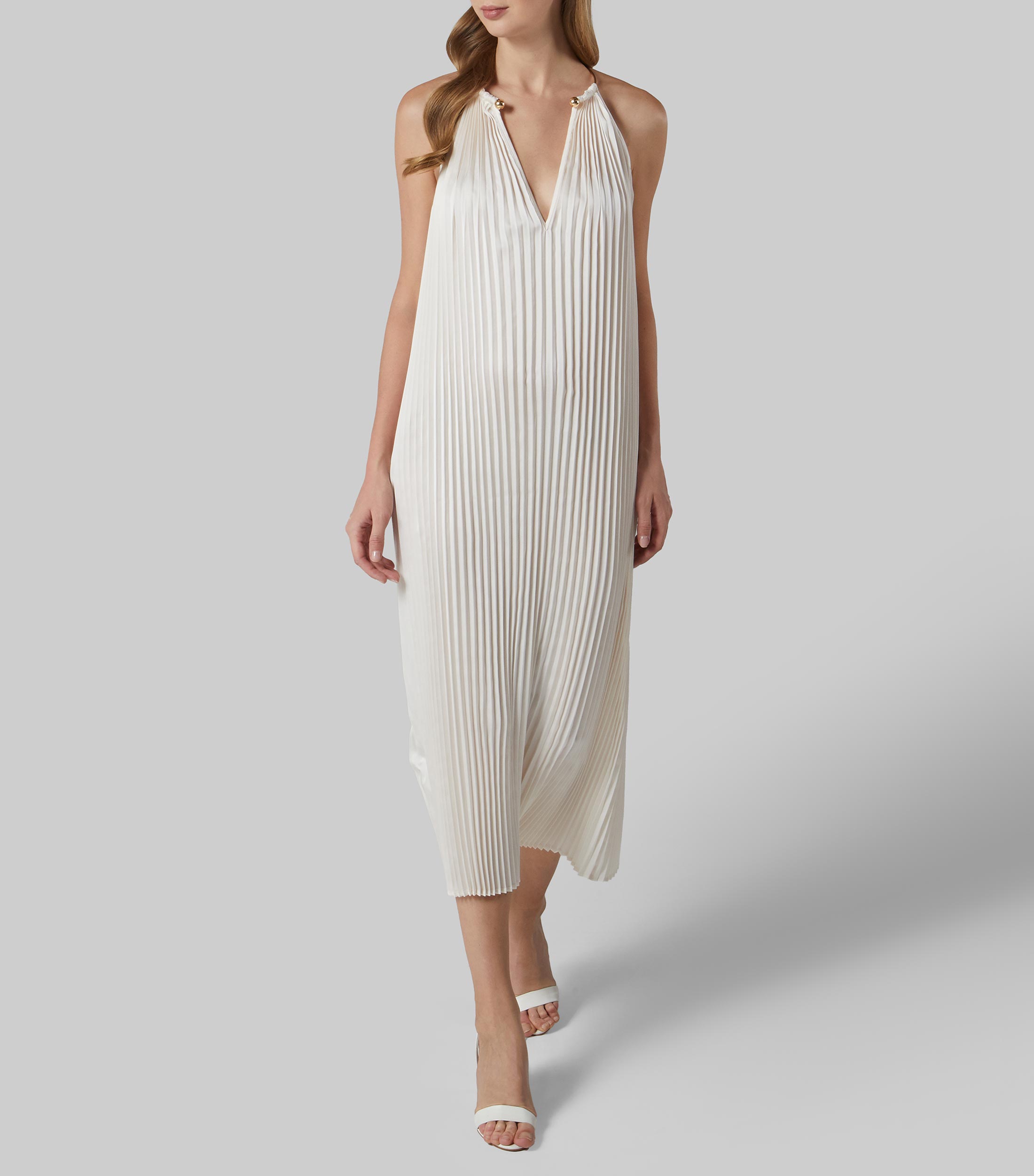 Vestido formal largo liso sin mangas Mujer