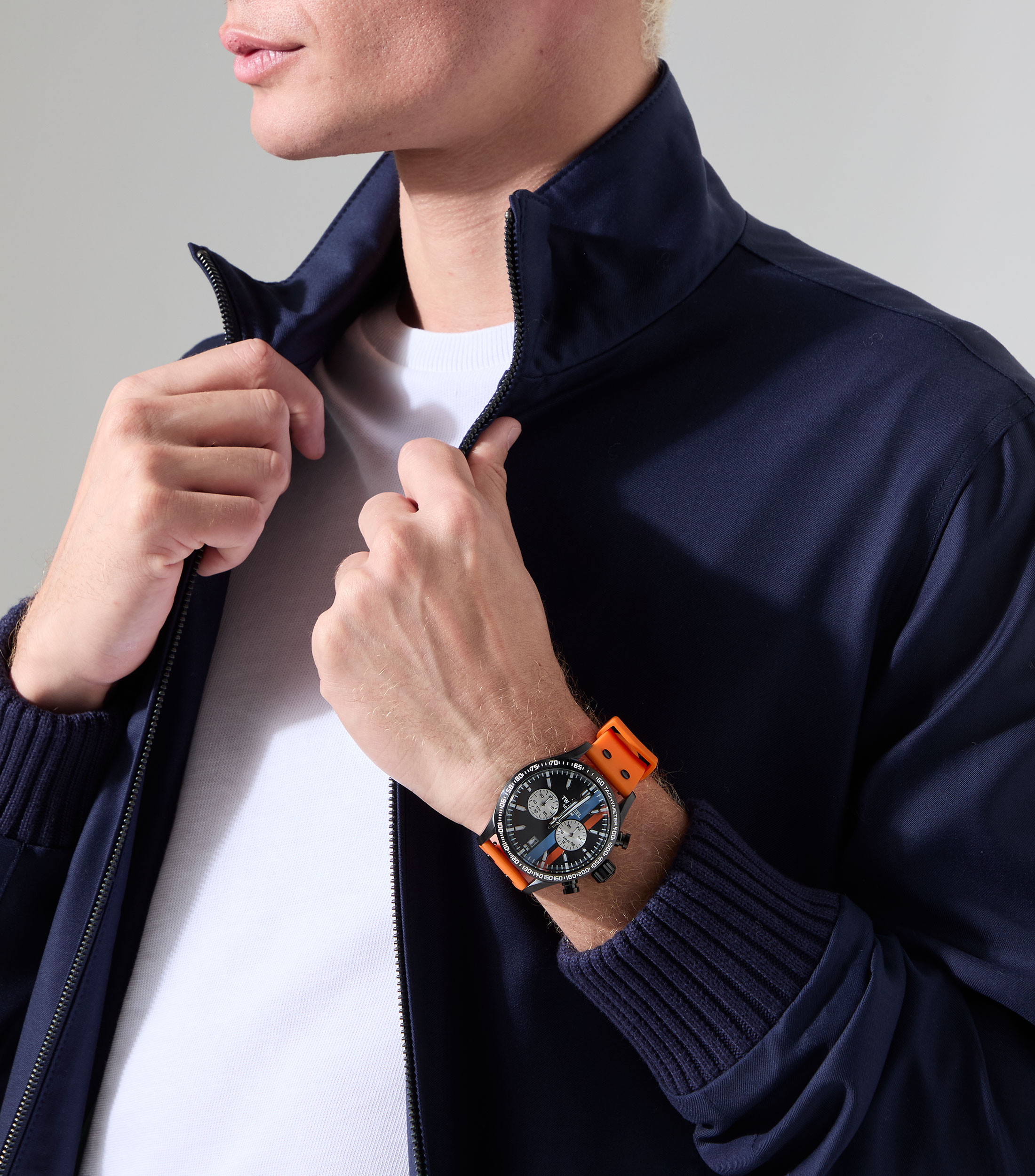 Reloj para Hombre VS124 Volantes Sport Deportivo Negro, Naranja