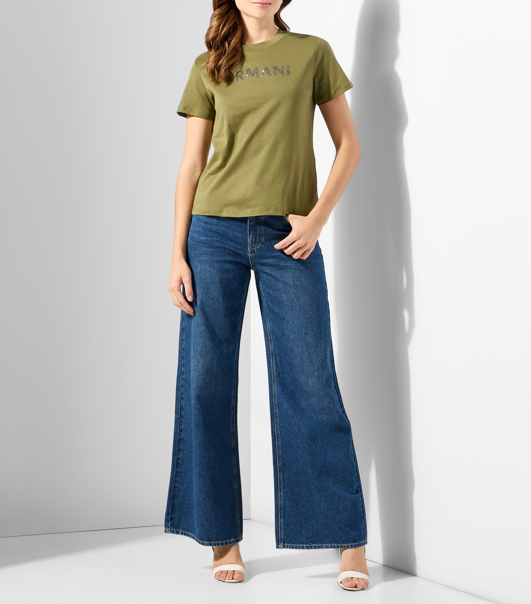 Playera cuello redondo manga corta estampada Mujer