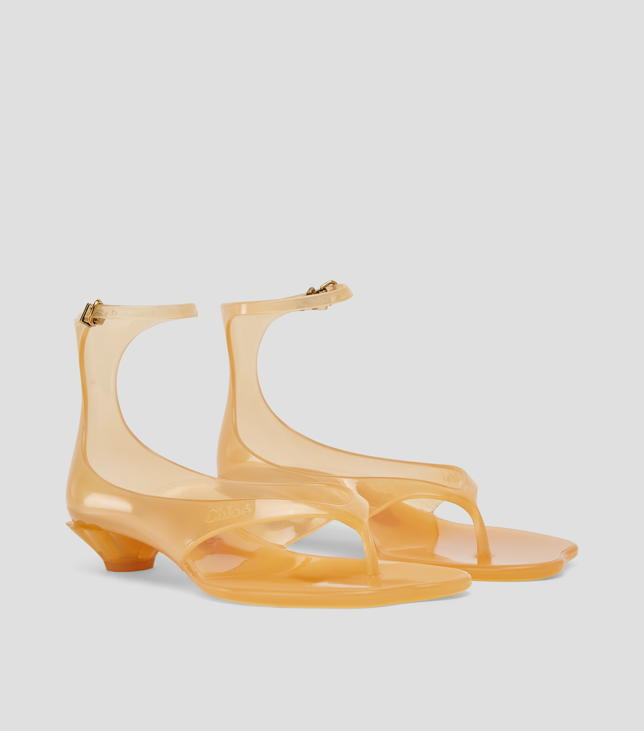 Sandalias con tacón bajo redondo Jelly Mujer