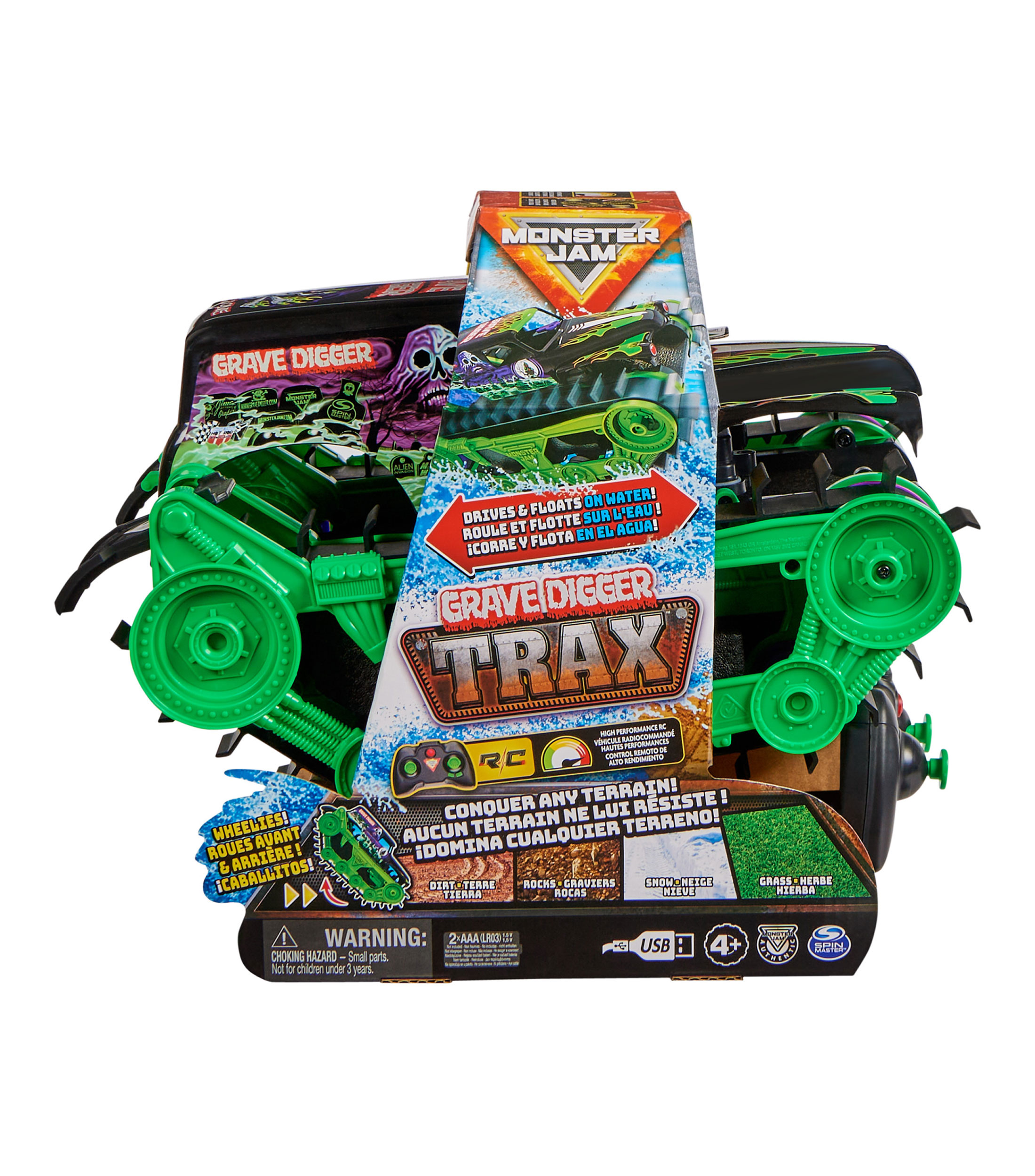 Carro de Radio Control Monster Jam Grave Digger Todo Terreno a Escala 1:15