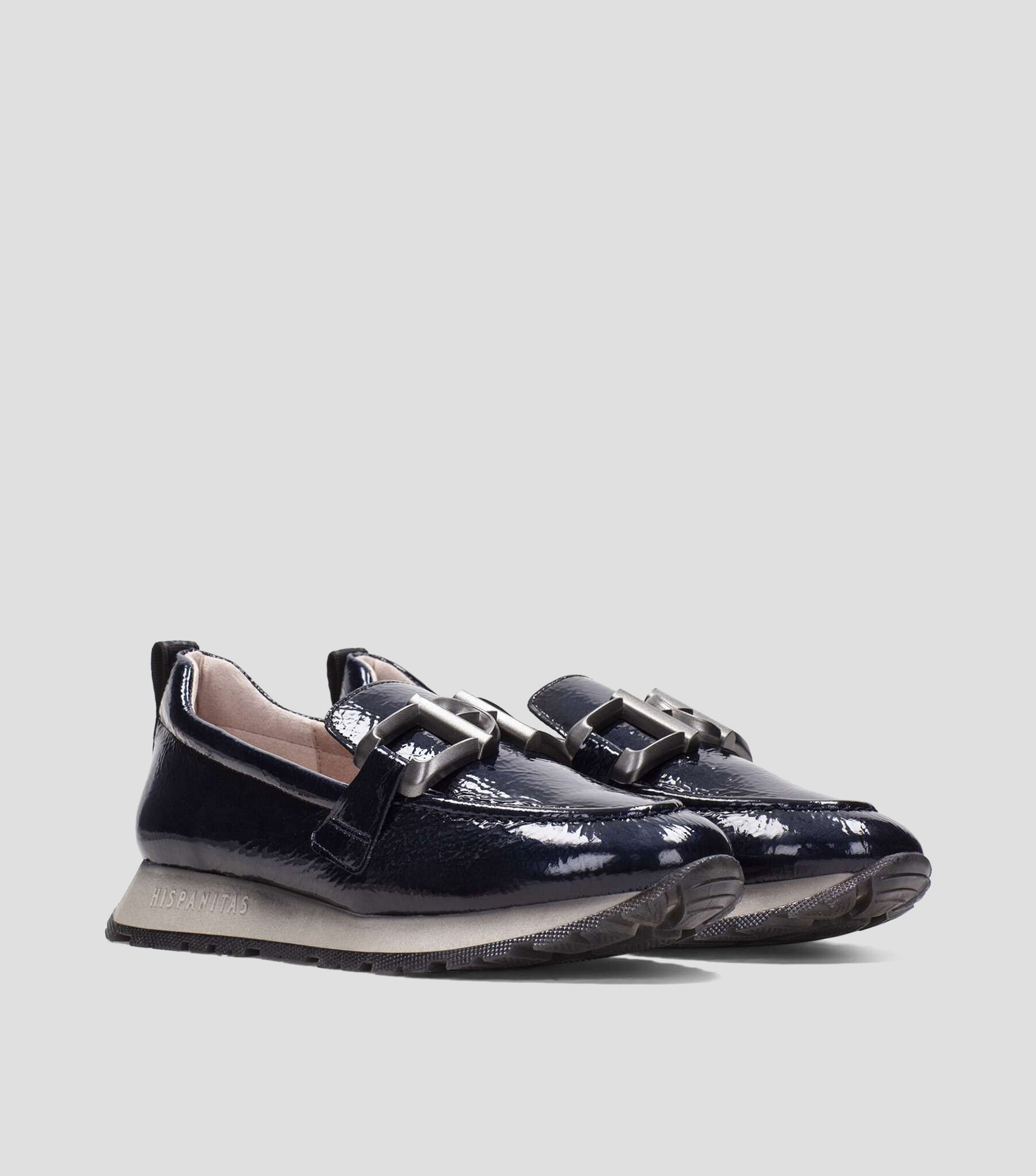 Mocasines Sport Kansas en piel tipo charol con herraje Mujer