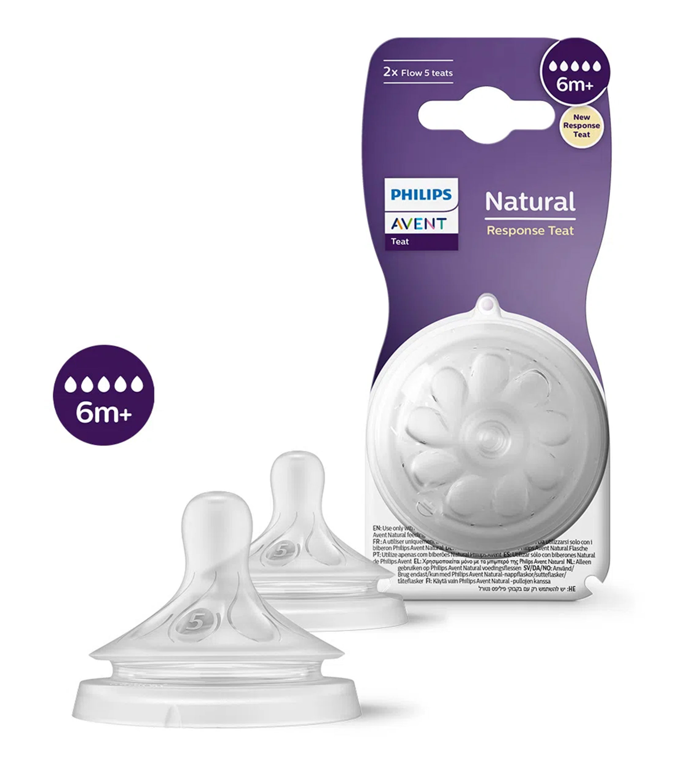 Set 2 Tetinas Natural Response de flujo 5