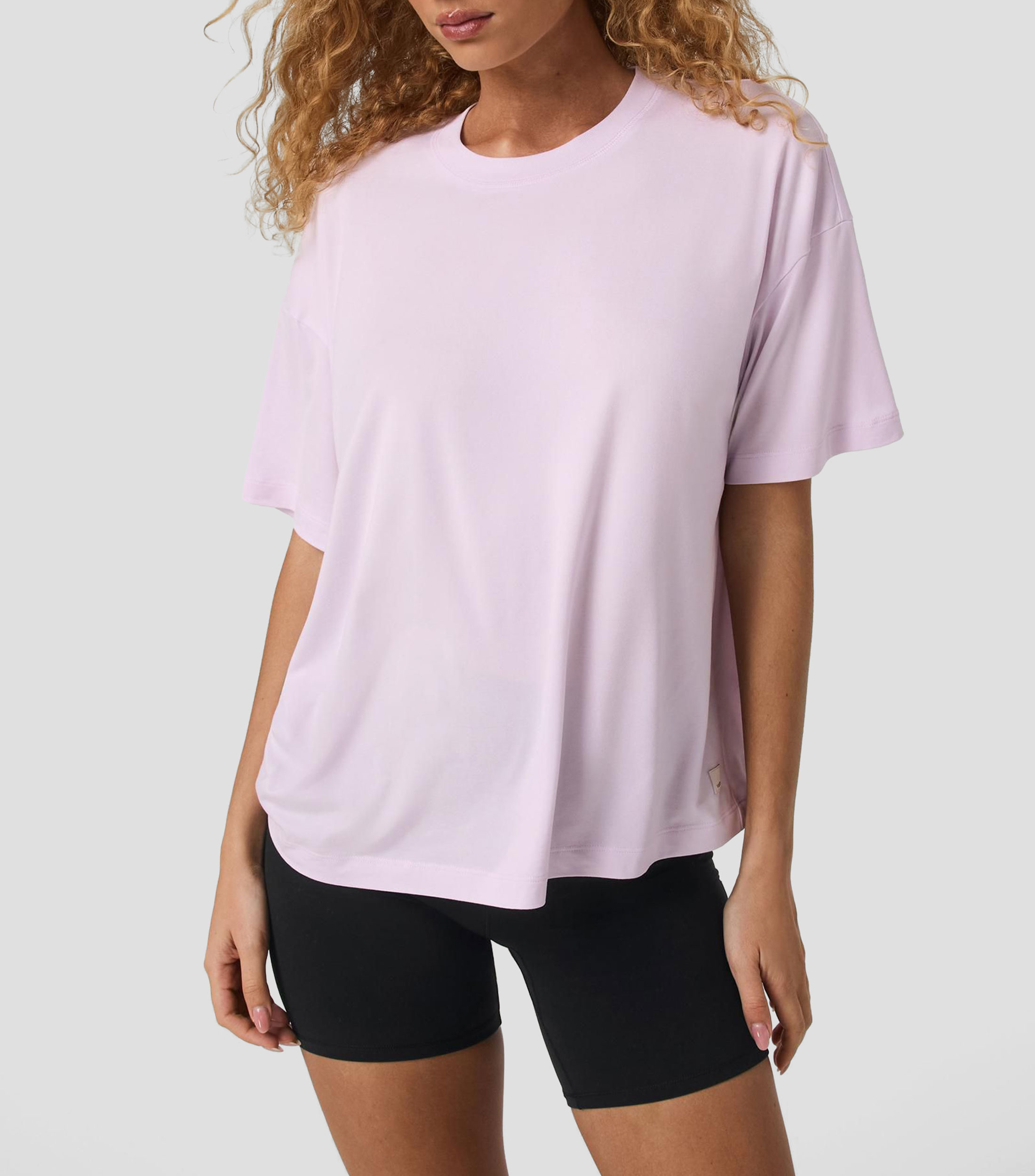 Playera para entrenamiento cuello redondo manga corta lisa Mujer