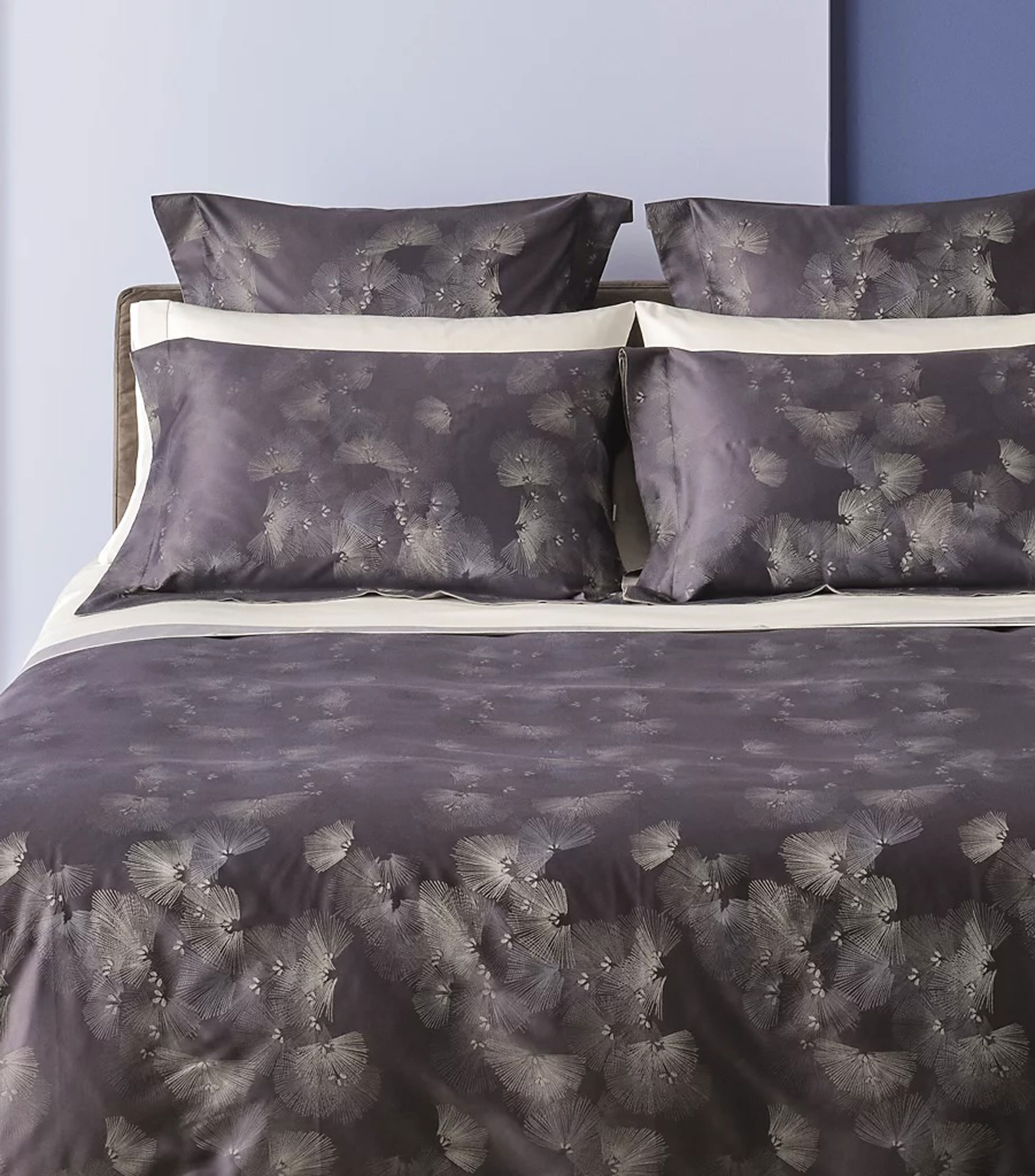 Funda para duvet queen size en algodón Bloom azul marino
