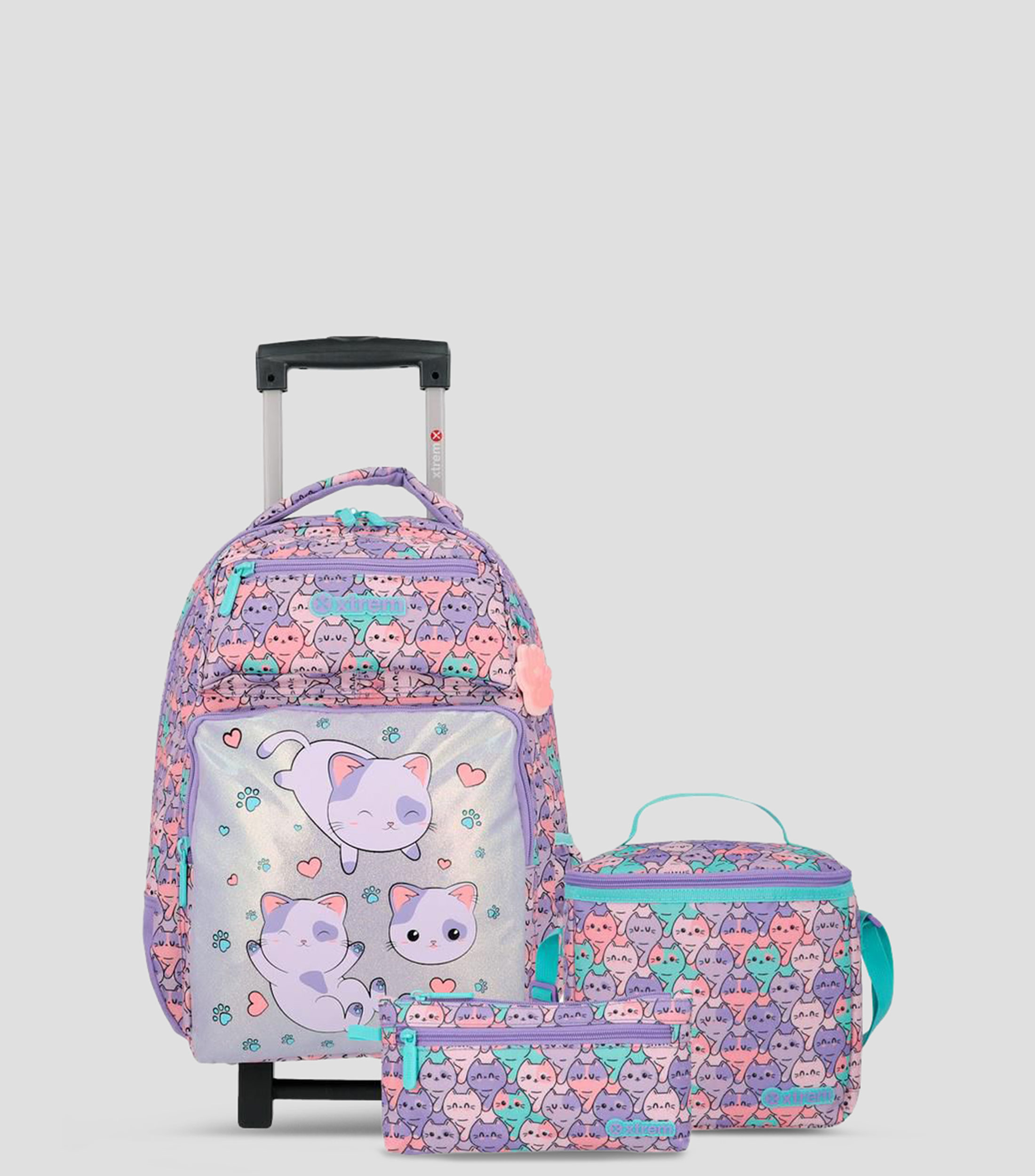 Set de Mochila con ruedas, estuche y lonchera Runpack Niña