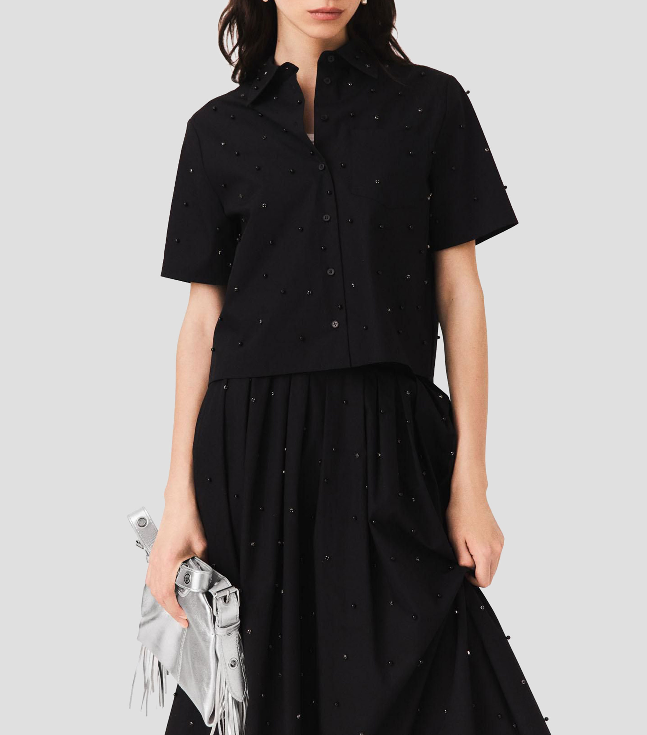 Camisa sólida manga corta 126Chobolicarius Mujer