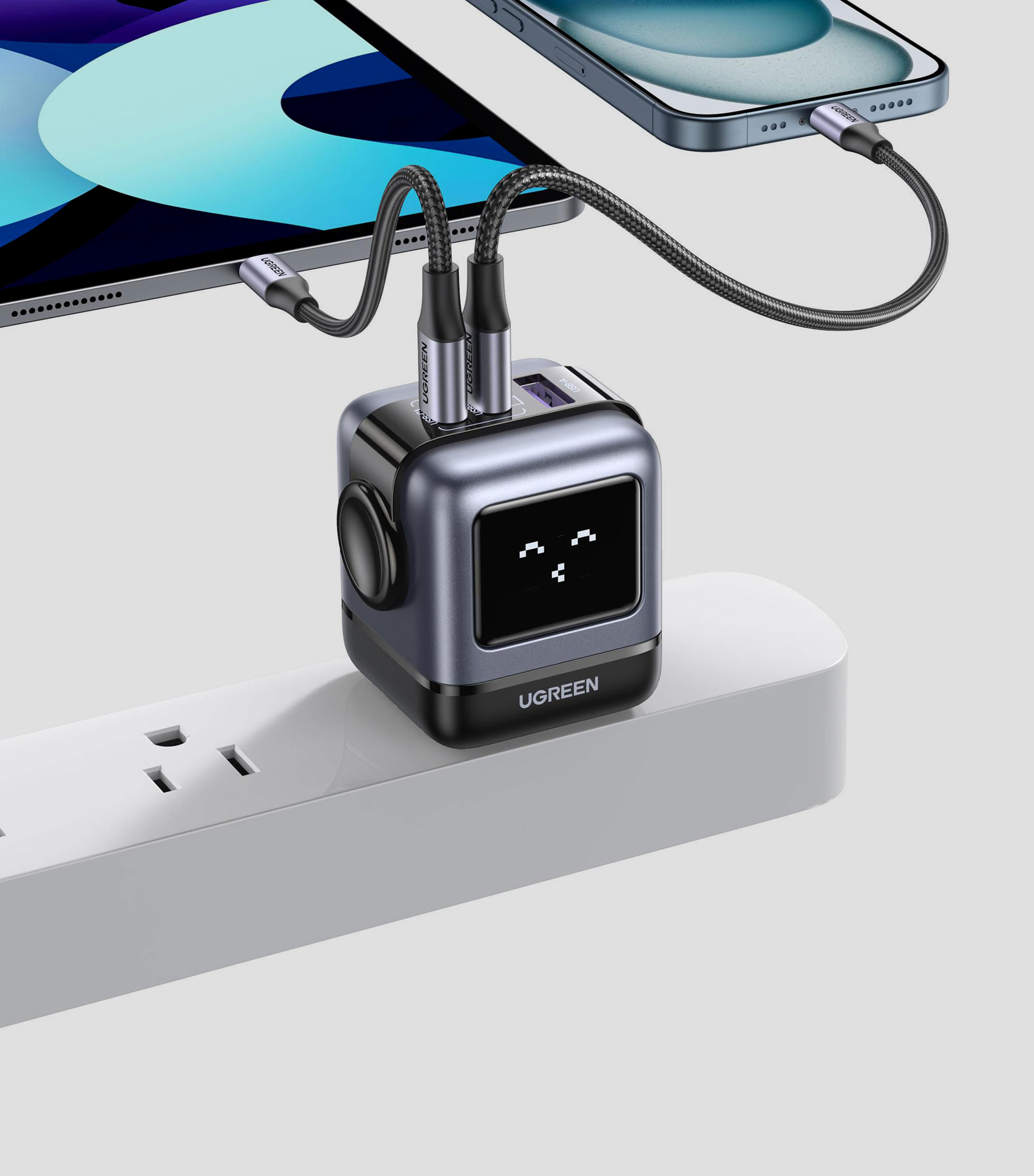 Cargador Entrada USB-C, Entrada USB-A 65W